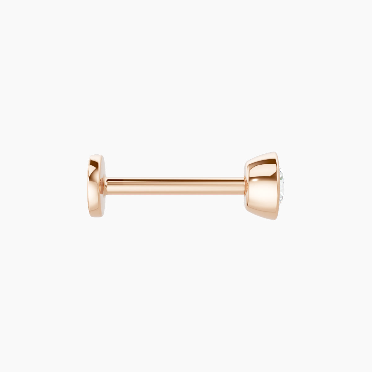 Eos | 18k Rose Gold 4 mm 8 mm Round Diamond Nose Piercing