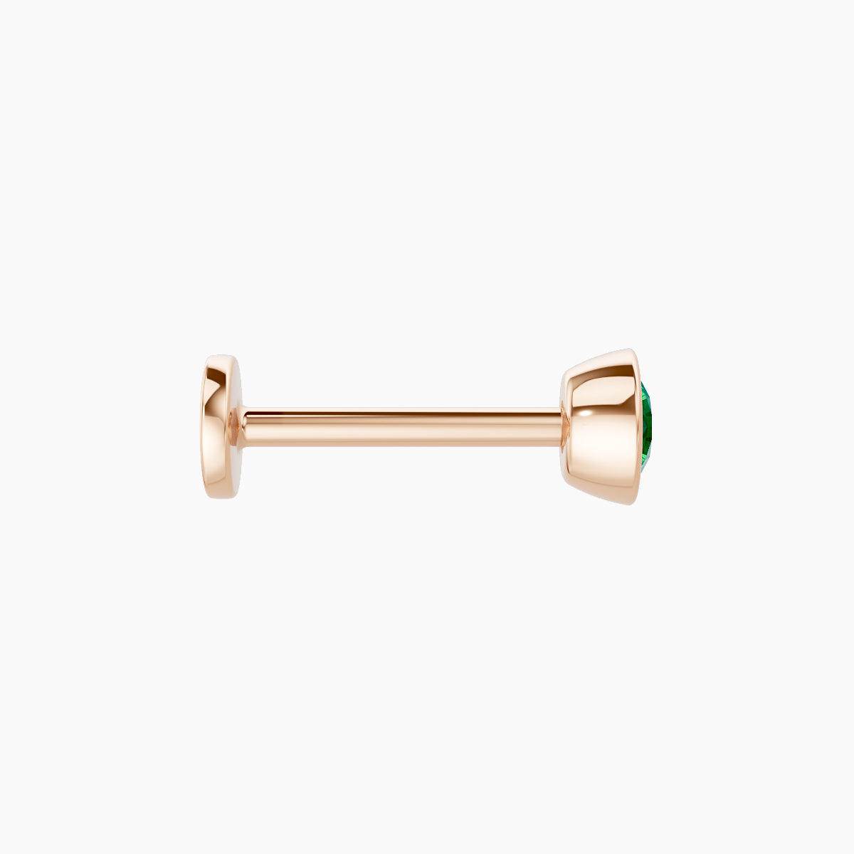 Eos | 18k Rose Gold 8 mm 4 mm Round Emerald Nose Piercing