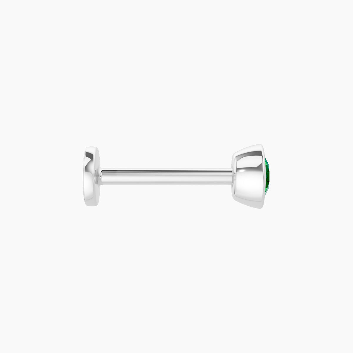 Eos | 18k White Gold 8 mm 4 mm Round Emerald Nose Piercing