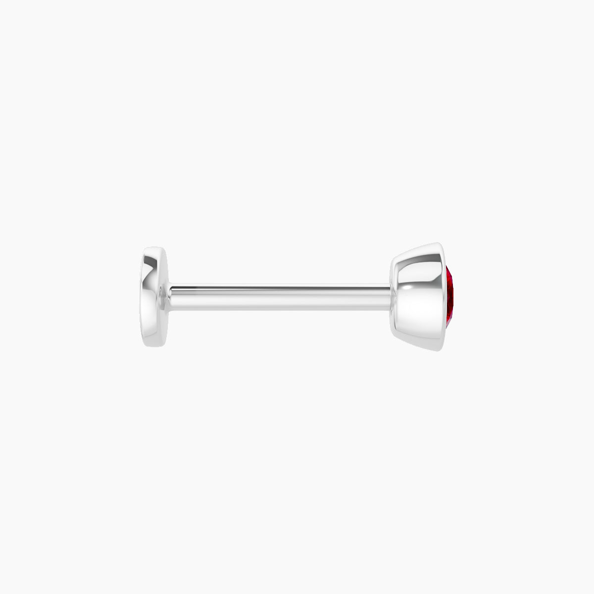 Eos | 18k White Gold 8 mm 4 mm Round Ruby Nose Piercing