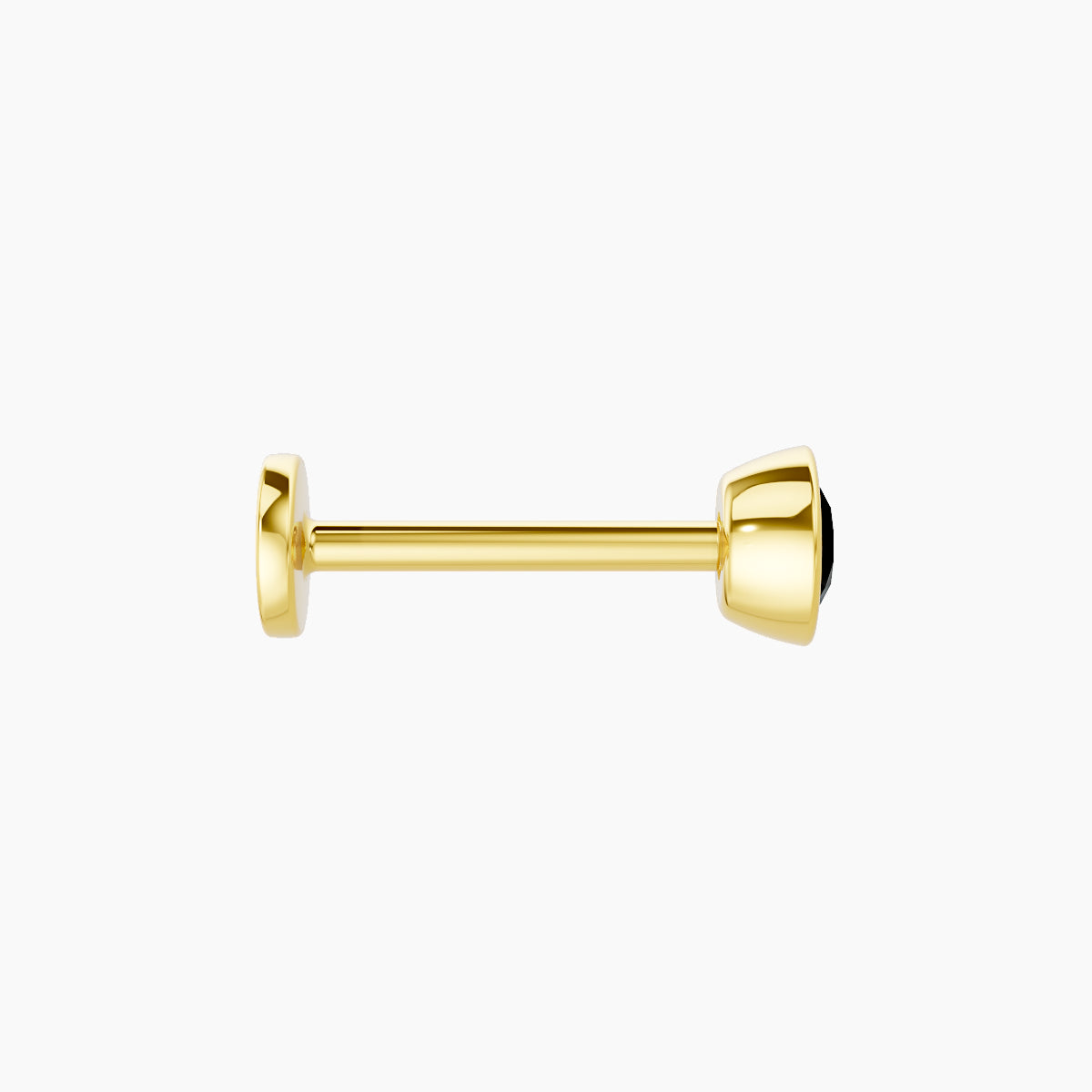 Eos | 18k Yellow Gold 8 mm 4 mm Round Black Diamond Nose Piercing