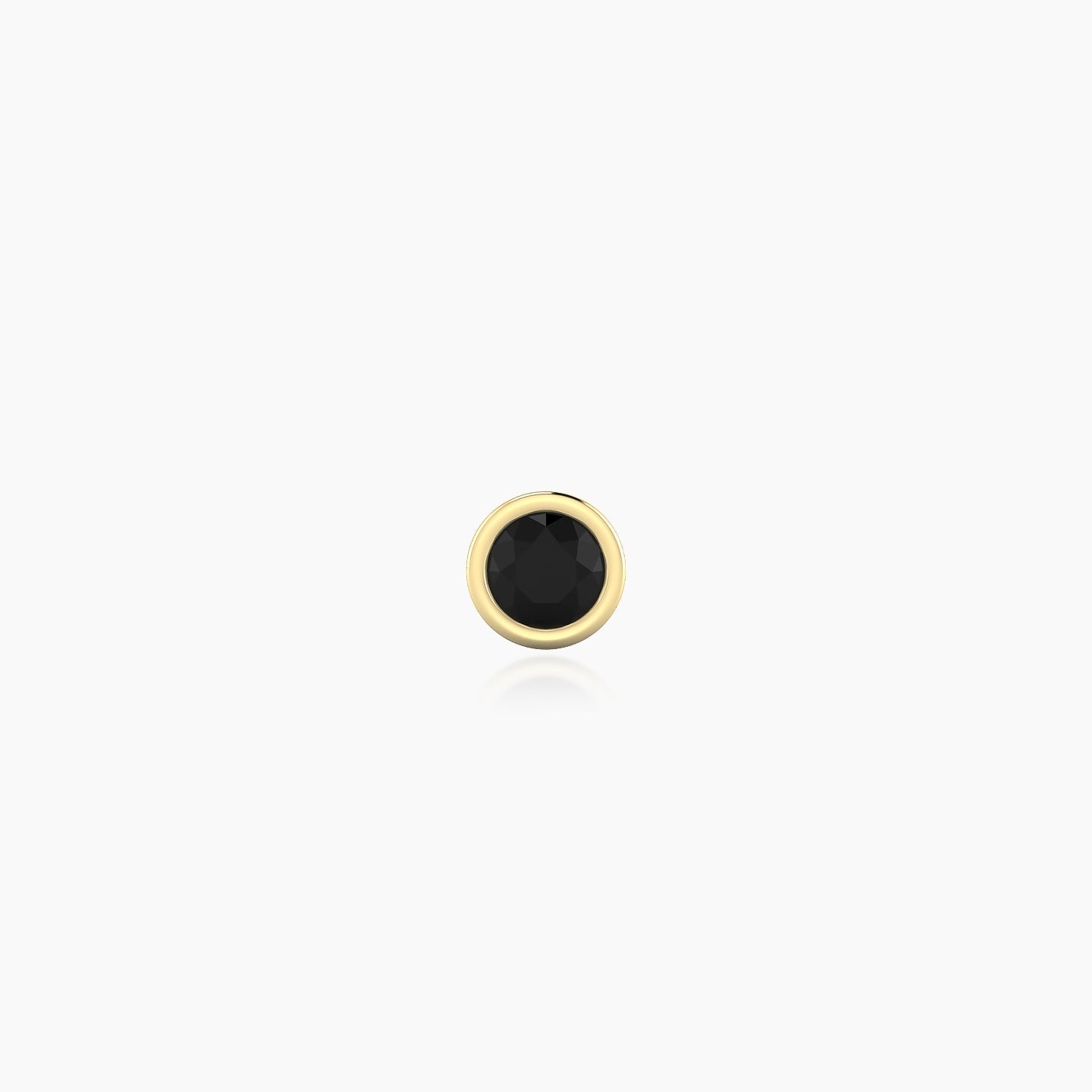 Eos | 18k Yellow Gold 8 mm 4 mm Round Black Diamond Nose Piercing