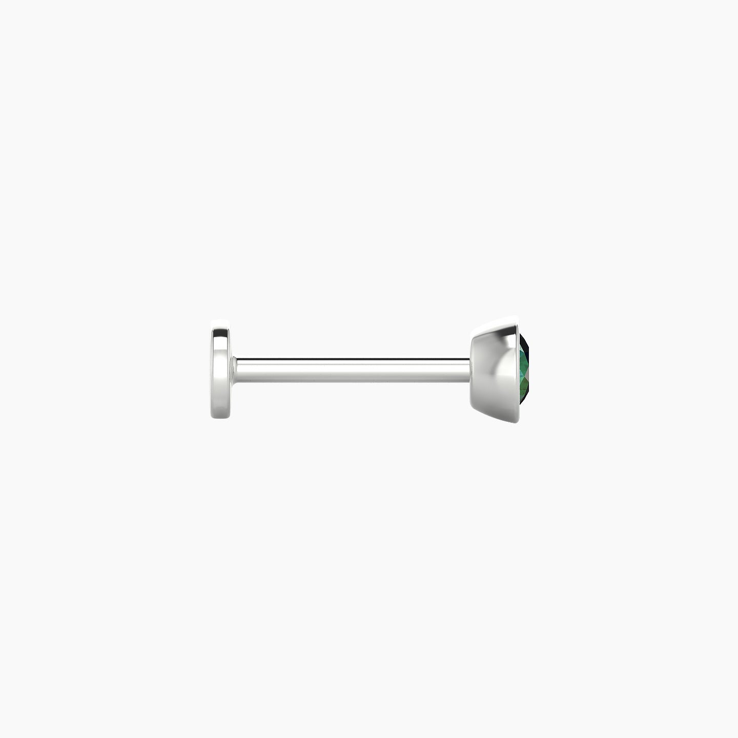 Eos | 18k White Gold 8 mm 4 mm Round Emerald Nose Piercing