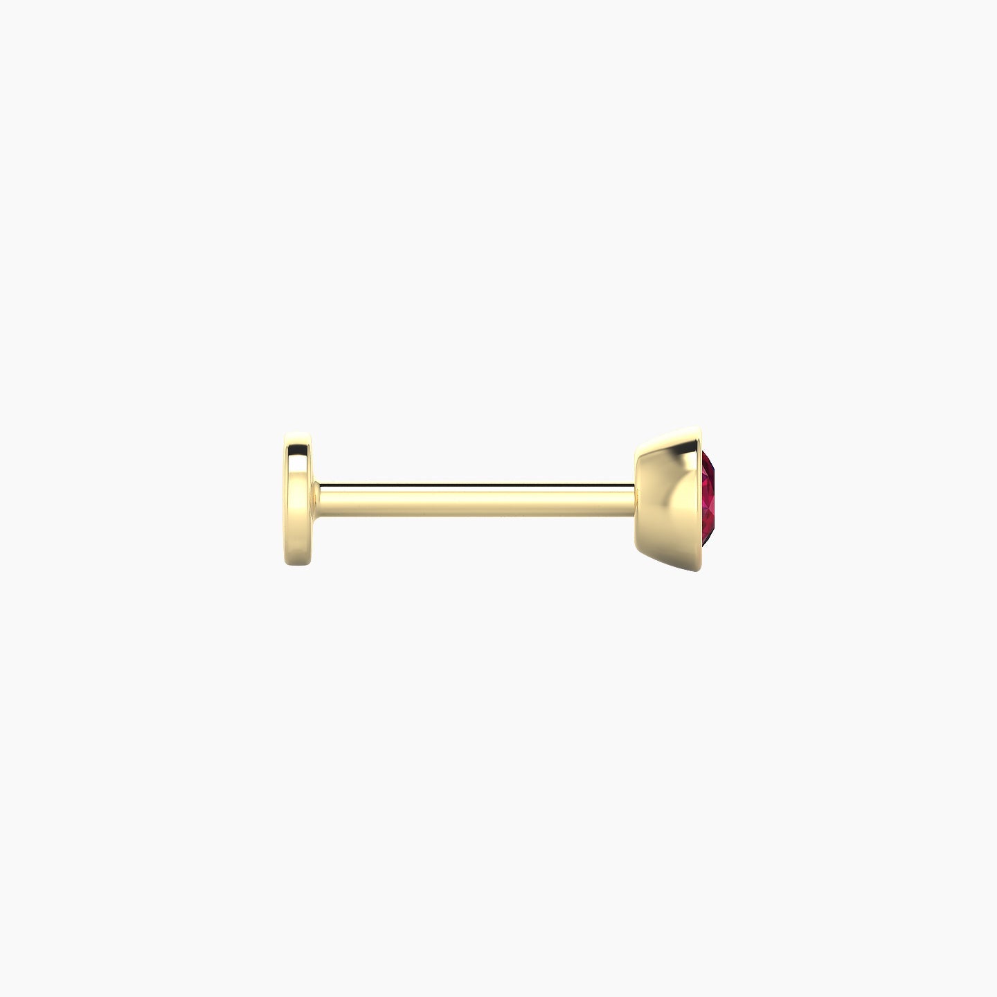 Eos | 18k Yellow Gold 8 mm 4 mm Round Ruby Nose Piercing