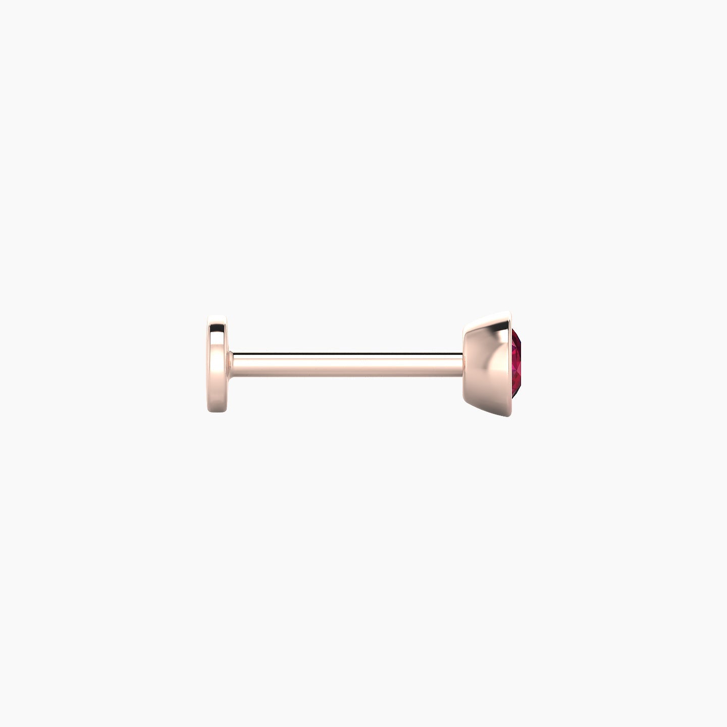 Eos | 18k Rose Gold 8 mm 4 mm Round Ruby Piercing