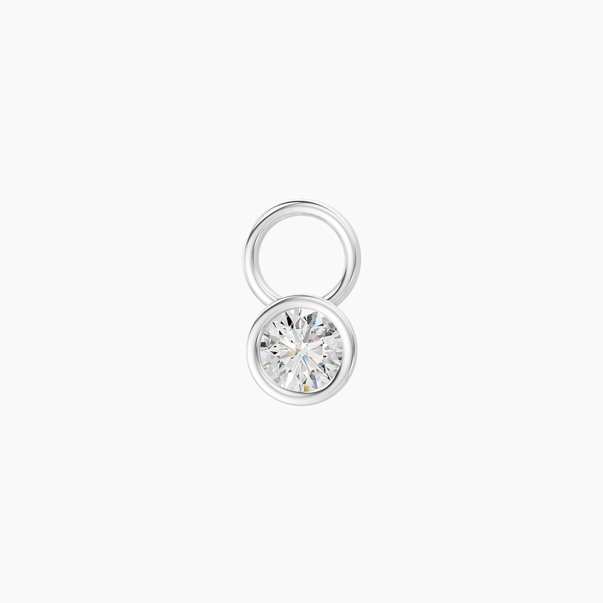 Eos | 18k White Gold 4 mm Round Diamond Charm