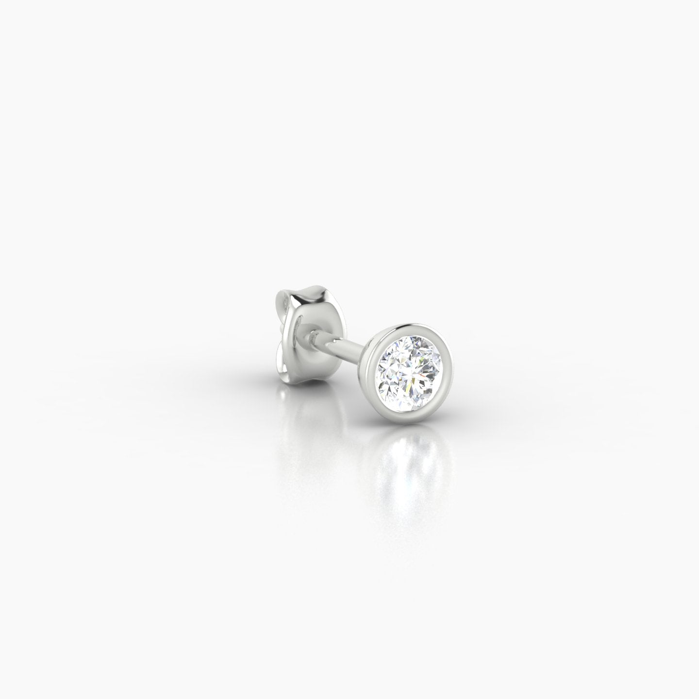 Eos | 18k White Gold 4 mm Round Diamond Earring