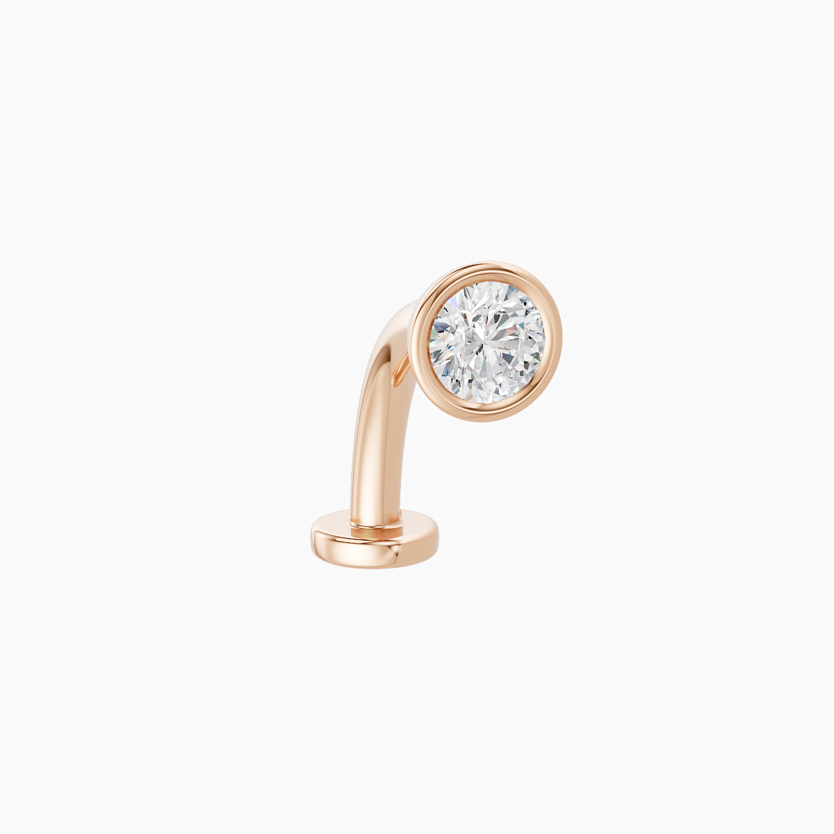 Eos | 18k Rose Gold 4.5 mm 10 mm Round Diamond Floating Navel Piercing