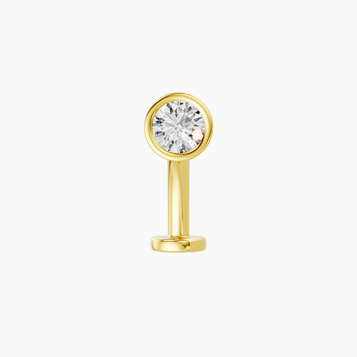 Eos | 18k Yellow Gold 4.5 mm 10 mm Round Diamond Floating Navel Piercing