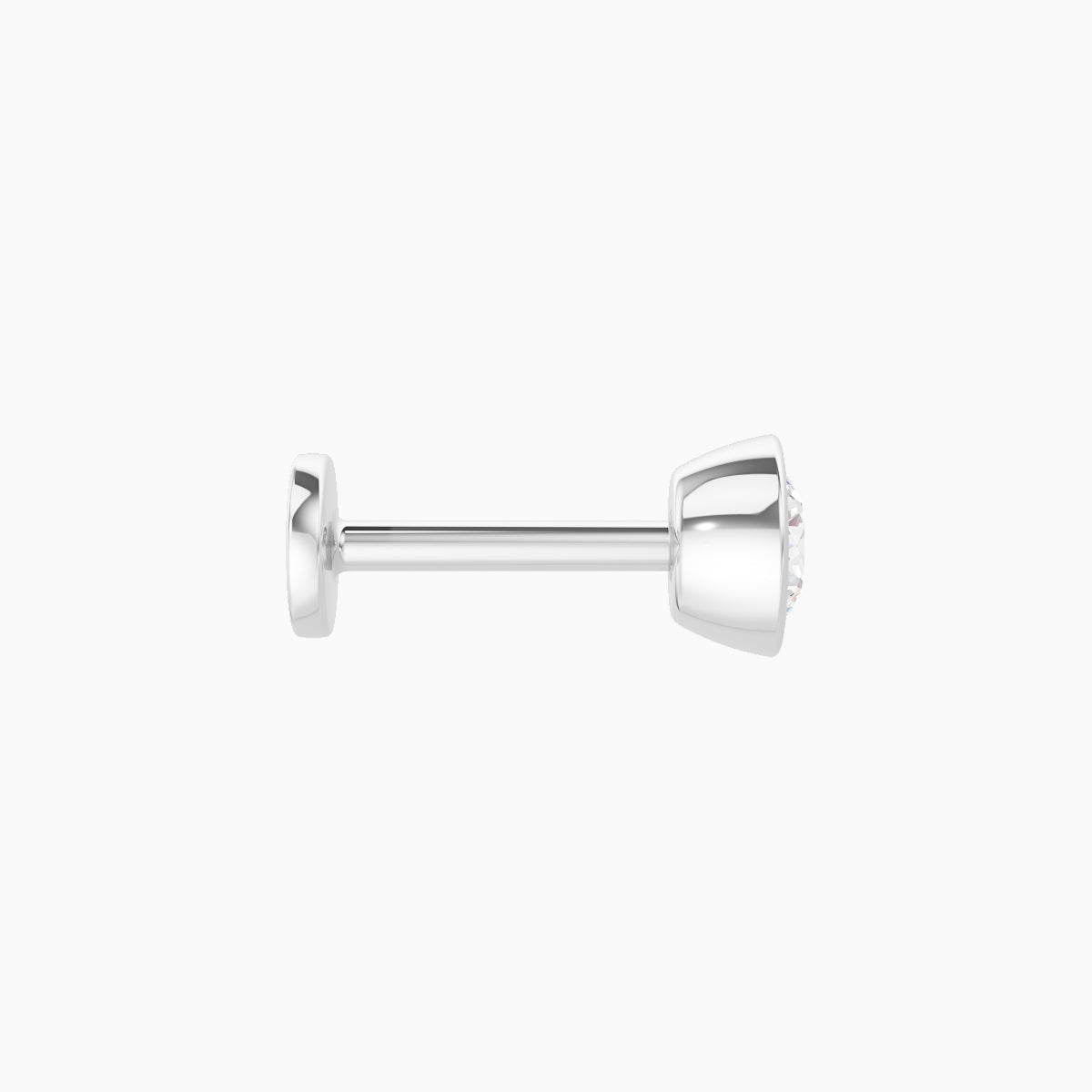 Eos | 18k White Gold 4.5 mm 6.5 mm Round Diamond Nose Piercing