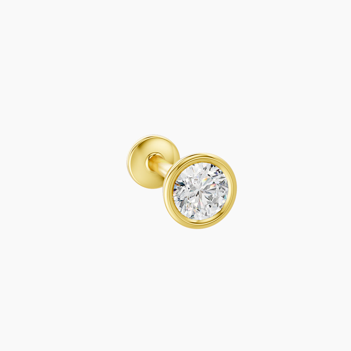 Eos | 18k Yellow Gold 4.5 mm 6.5 mm Round Diamond Nose Piercing