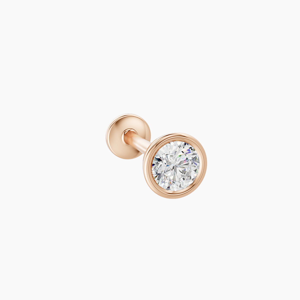 Eos | 18k Rose Gold 4.5 mm 8 mm Round Diamond Nose Piercing