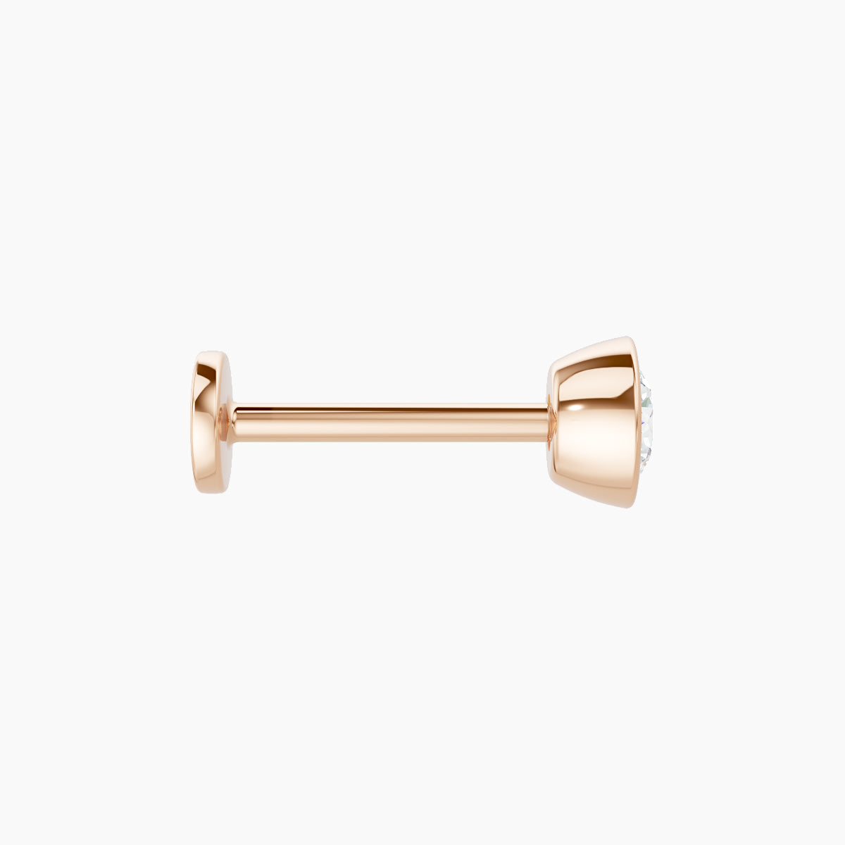 Eos | 18k Rose Gold 4.5 mm 8 mm Round Diamond Nose Piercing