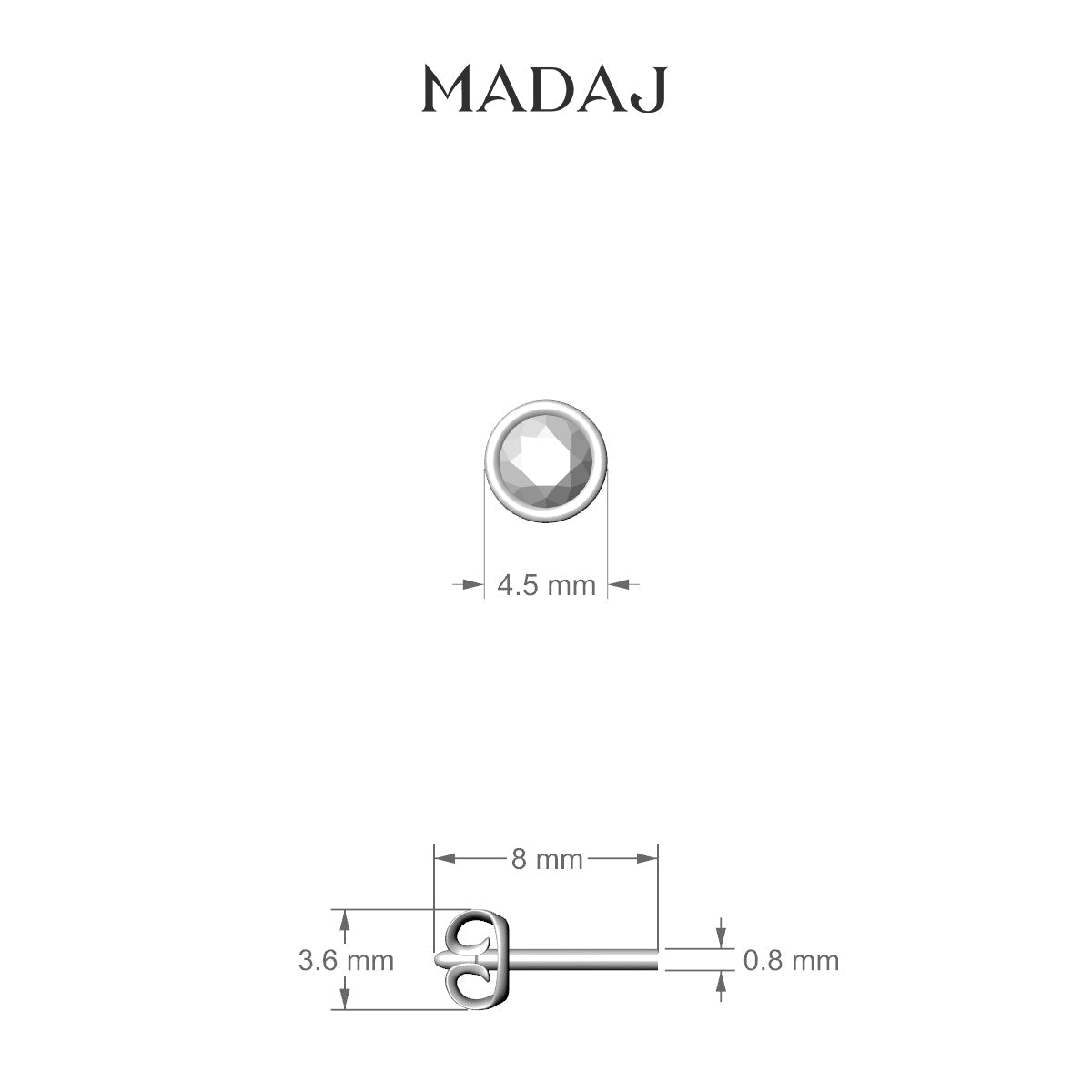 Eos | 18k White Gold 4.5 mm Round Diamond Earring