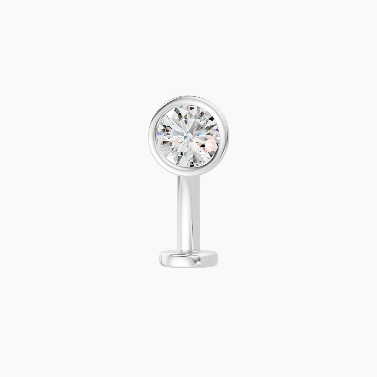 Eos | 18k White Gold 5 mm 10 mm Round Diamond Floating Navel Piercing