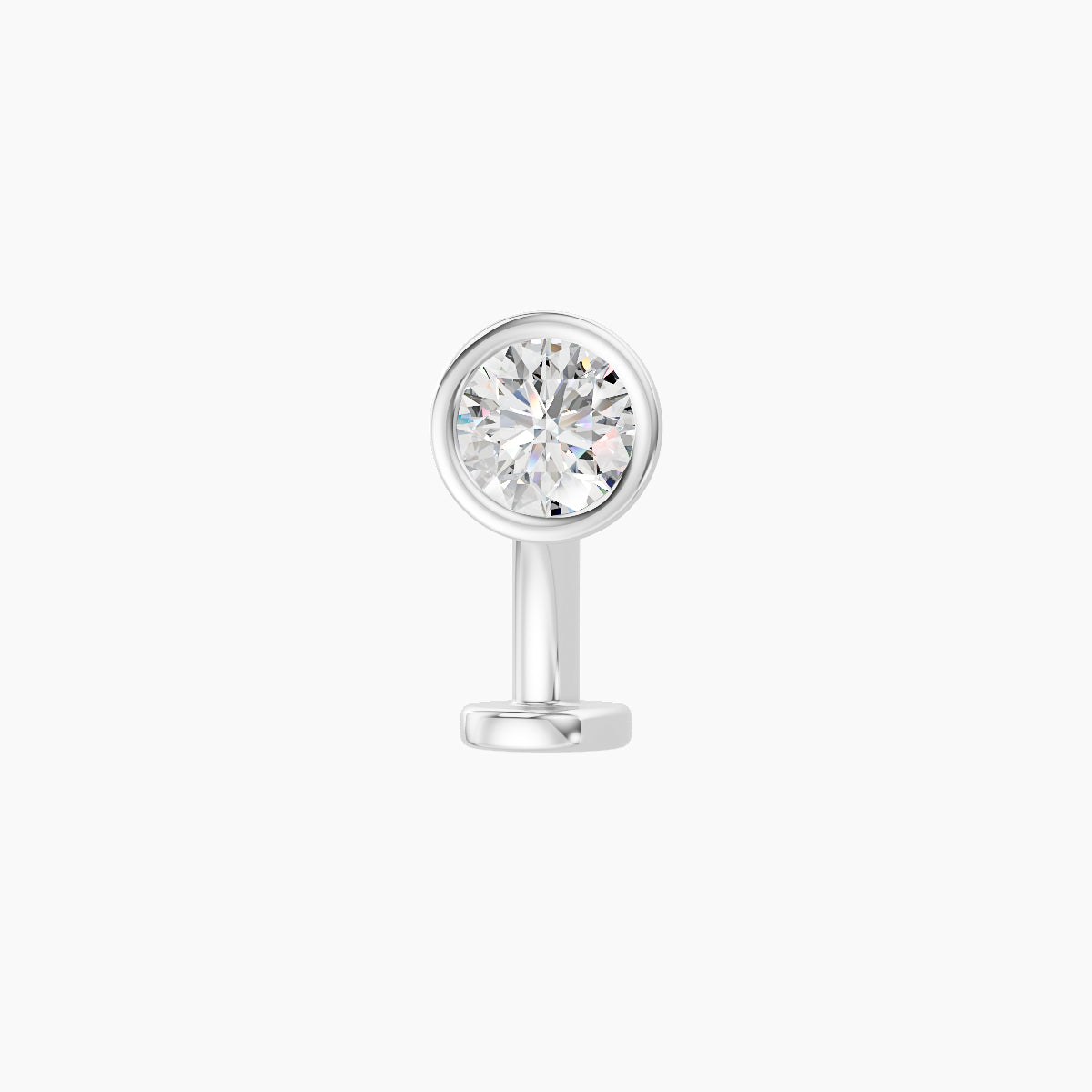 Eos | 18k White Gold 5 mm 8 mm Round Diamond Floating Navel Piercing