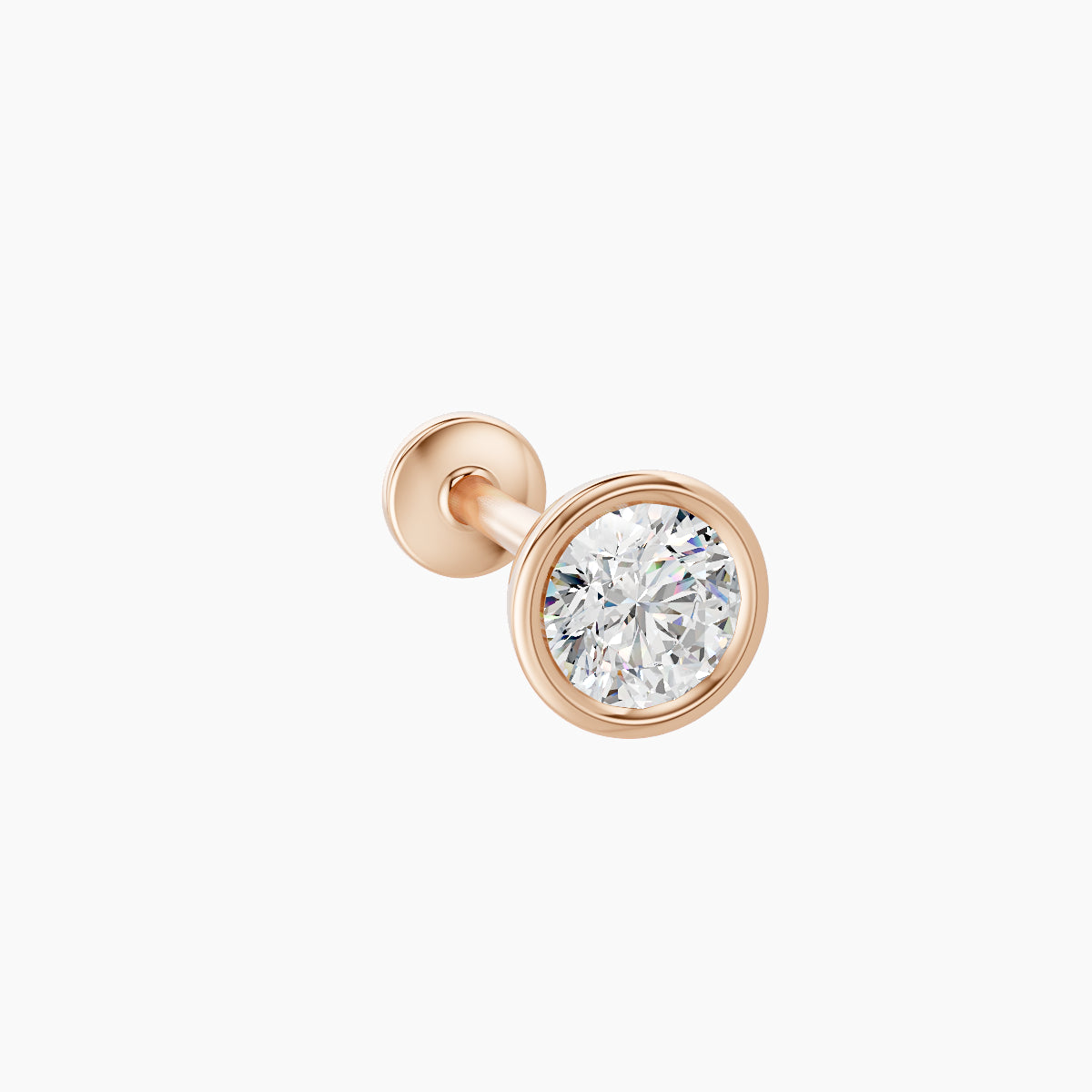 Eos | 18k Rose Gold 5 mm 8 mm Round Diamond Nose Piercing