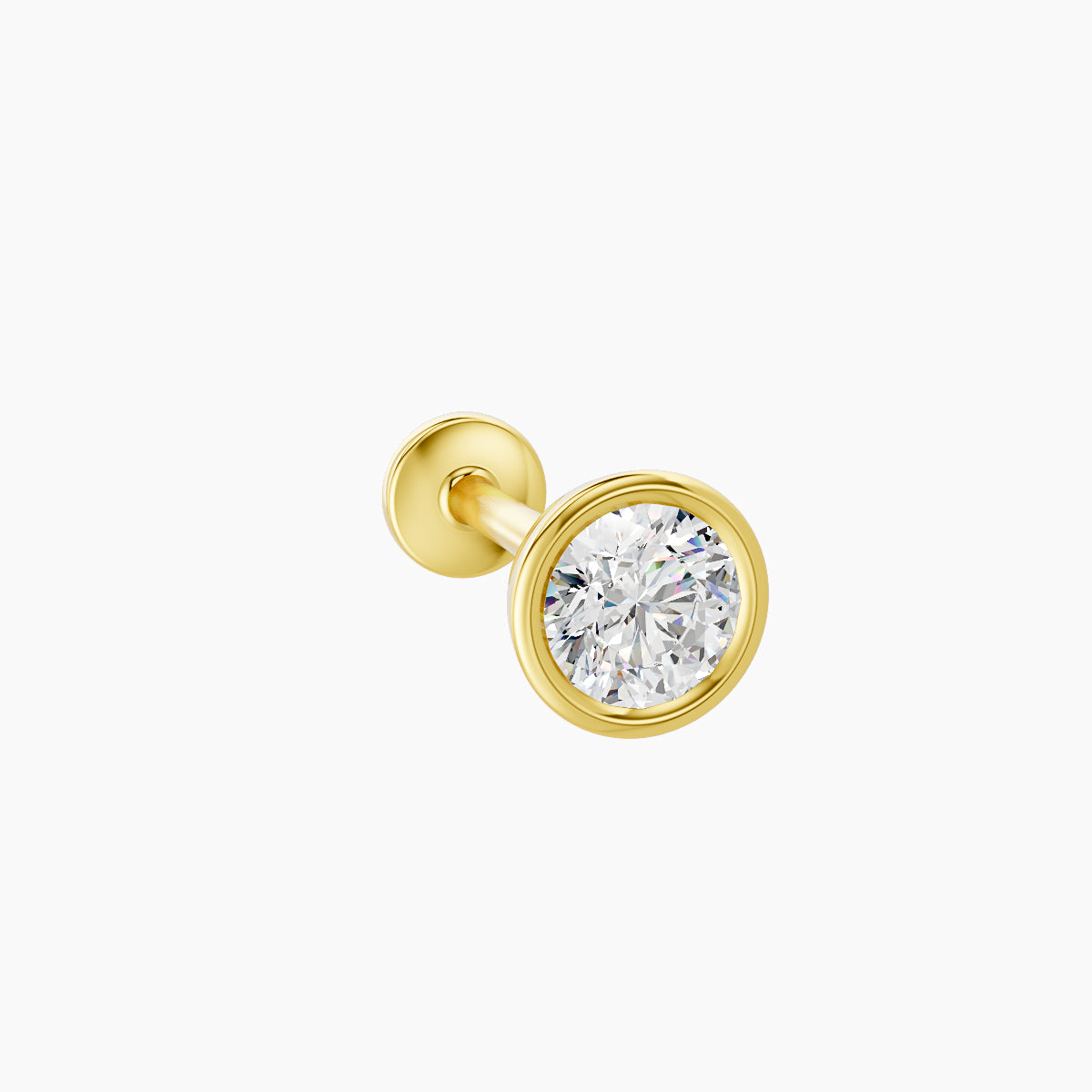 Eos | 18k Yellow Gold 5 mm 8 mm Round Diamond Nose Piercing