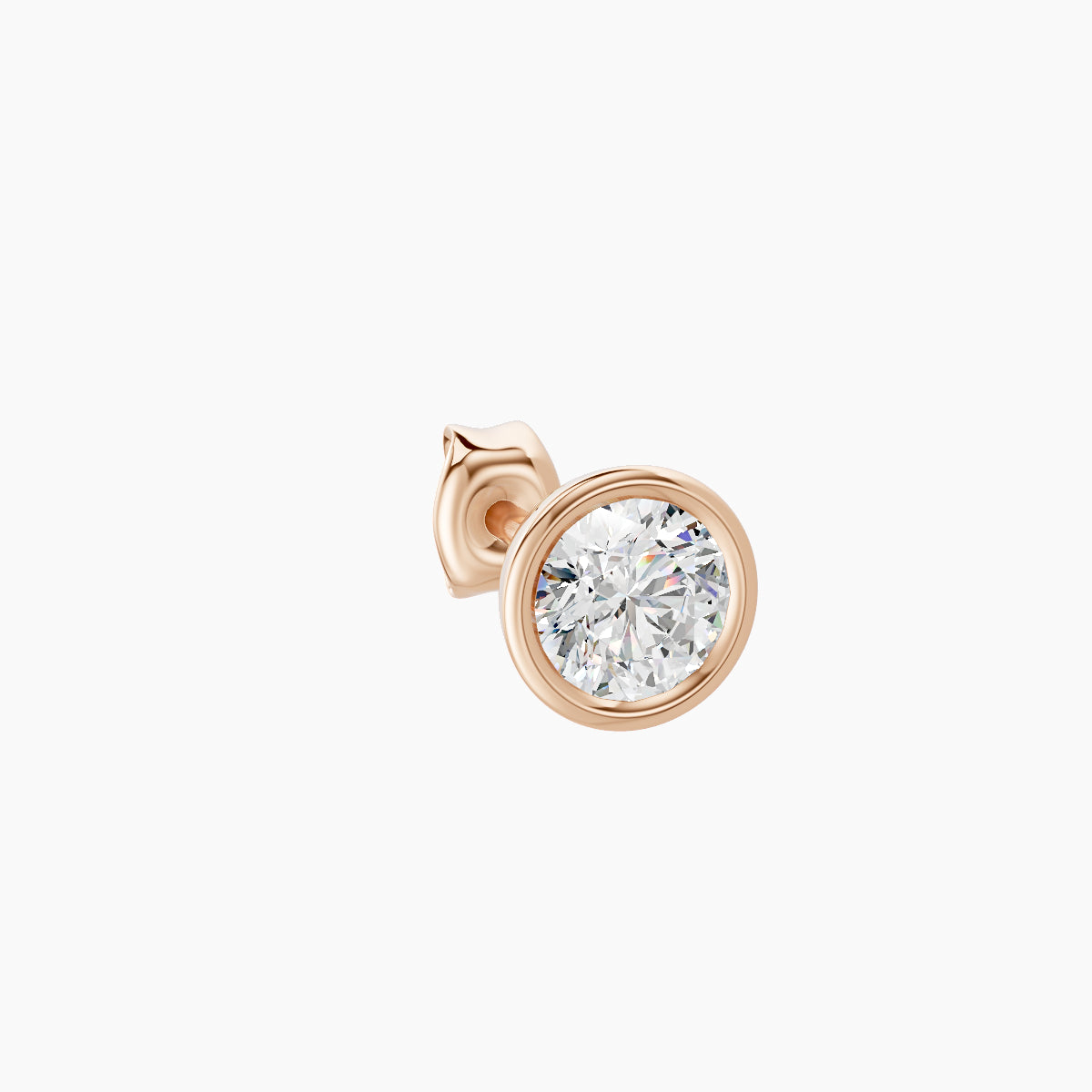 Eos | 18k Rose Gold 5 mm Round Diamond Earring