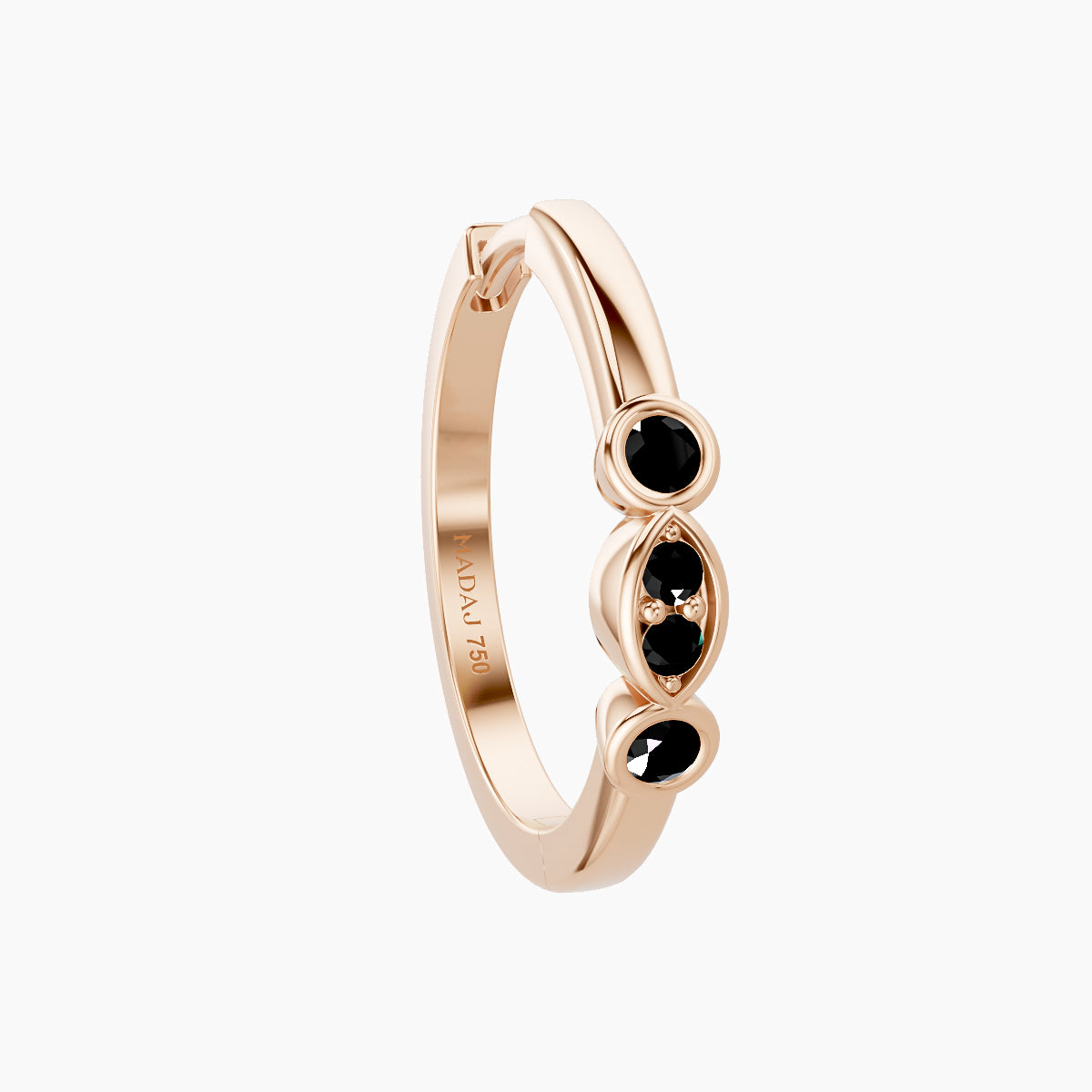 Epona | 18k Rose Gold 11 mm Black Diamond Hoop Piercing