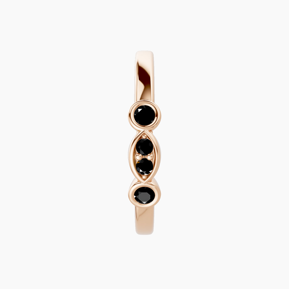 Epona | 18k Rose Gold 11 mm Black Diamond Hoop Piercing