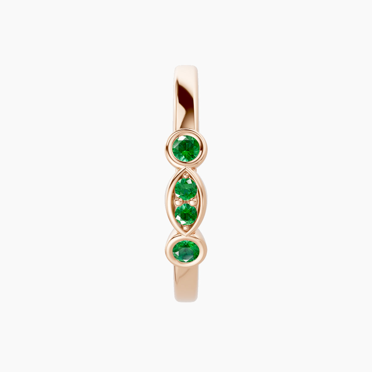 Epona | 18k Rose Gold 11 mm Emerald Hoop Piercing