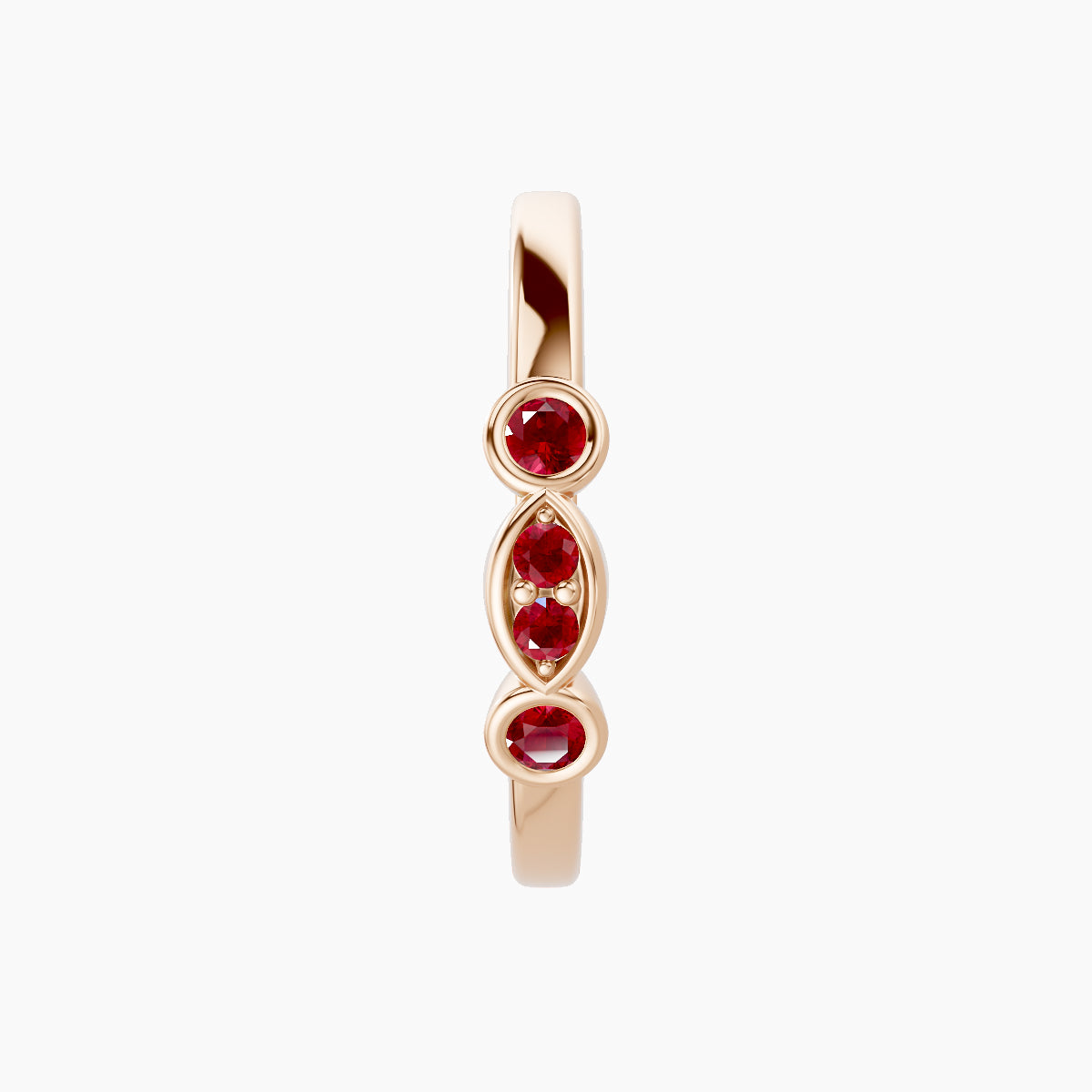 Epona | 18k Rose Gold 11 mm Ruby Hoop Piercing
