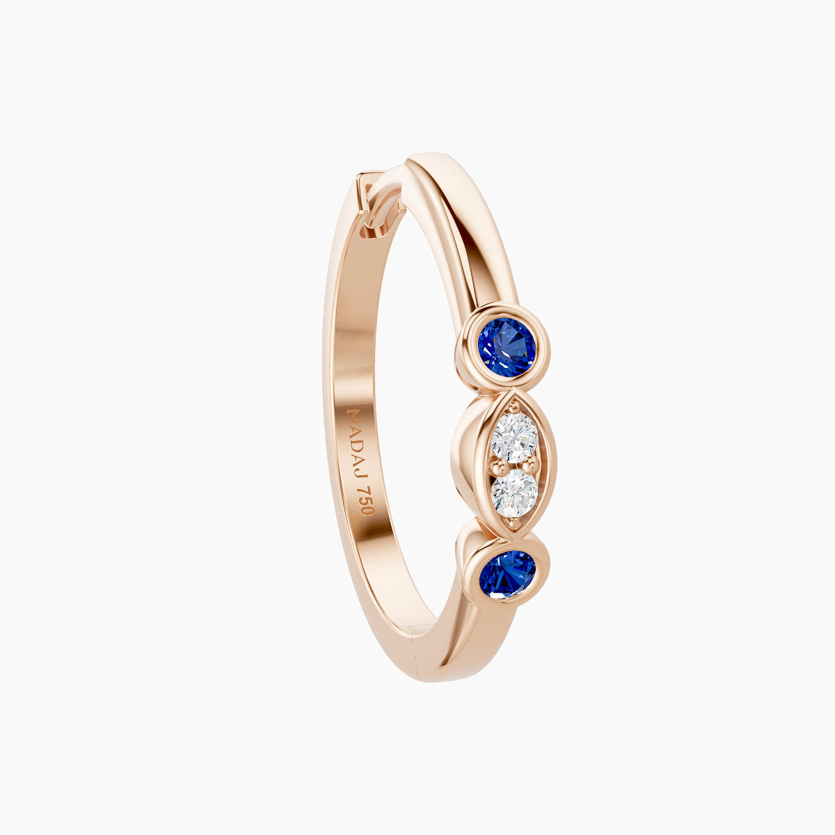 Epona | 18k Rose Gold 11 mm Sapphire & Diamond Hoop Piercing