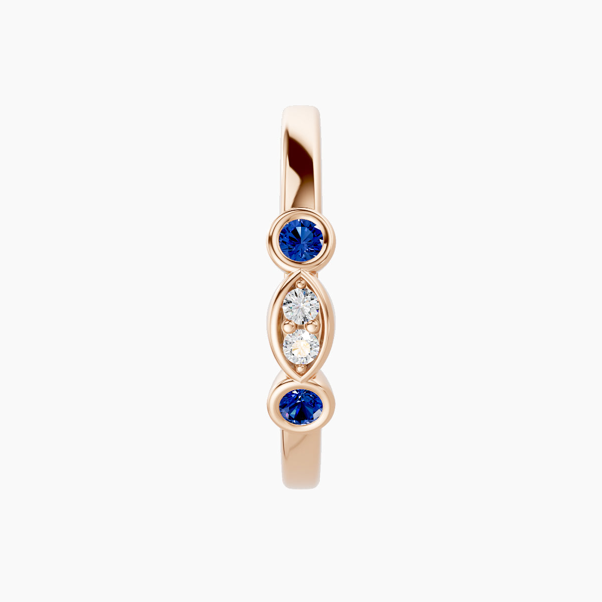 Epona | 18k Rose Gold 11 mm Sapphire & Diamond Hoop Piercing