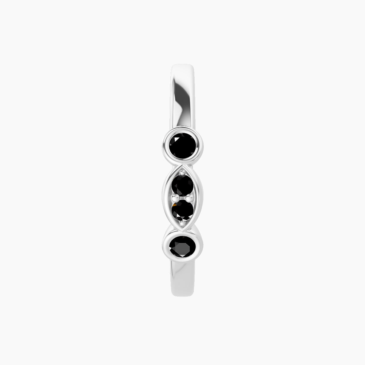 Epona | 18k White Gold 11 mm Black Diamond Hoop Piercing