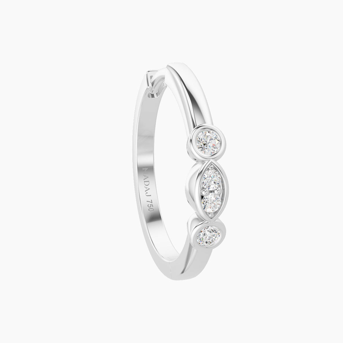 Epona | 18k White Gold 11 mm Diamond Hoop Piercing