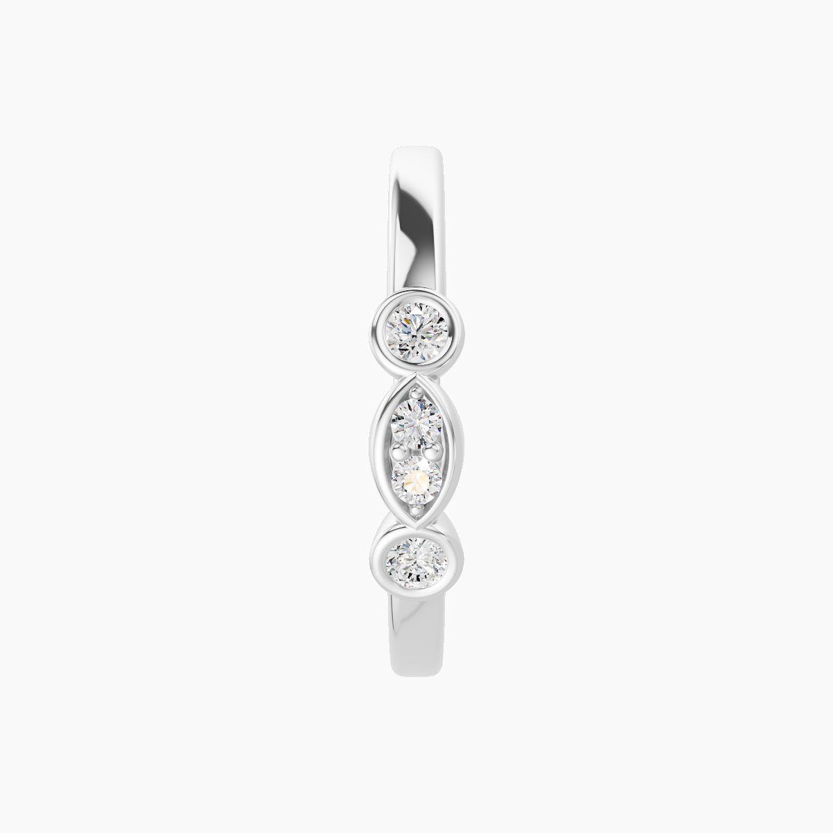 Epona | 18k White Gold 11 mm Diamond Hoop Piercing