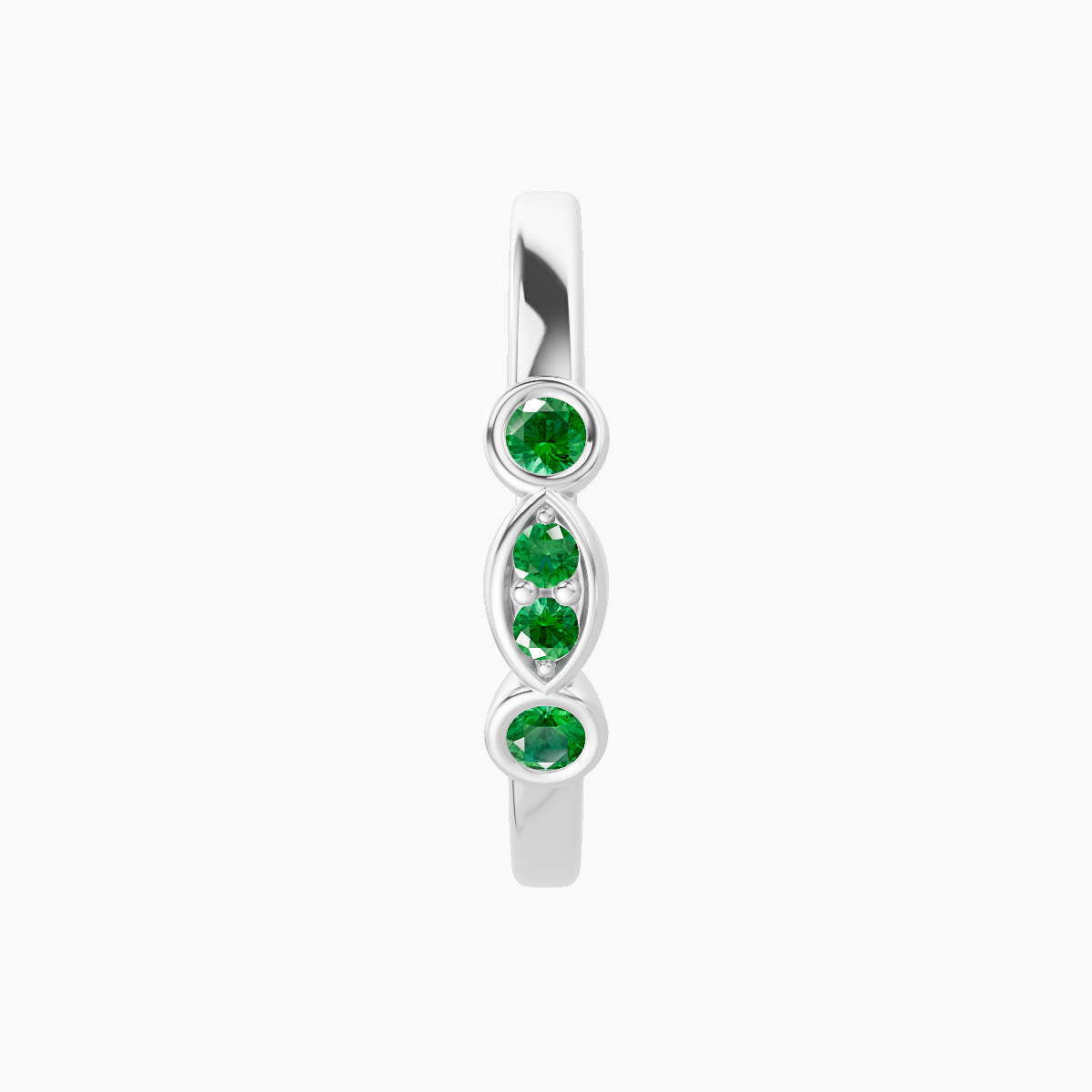 Epona | 18k White Gold 11 mm Emerald Hoop Piercing