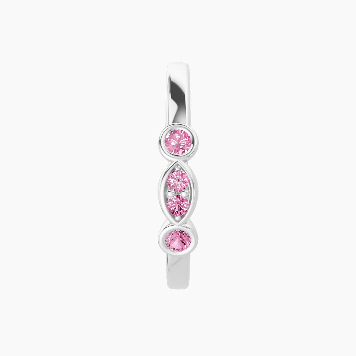 Epona | 18k White Gold 11 mm Pink Sapphire Hoop Piercing