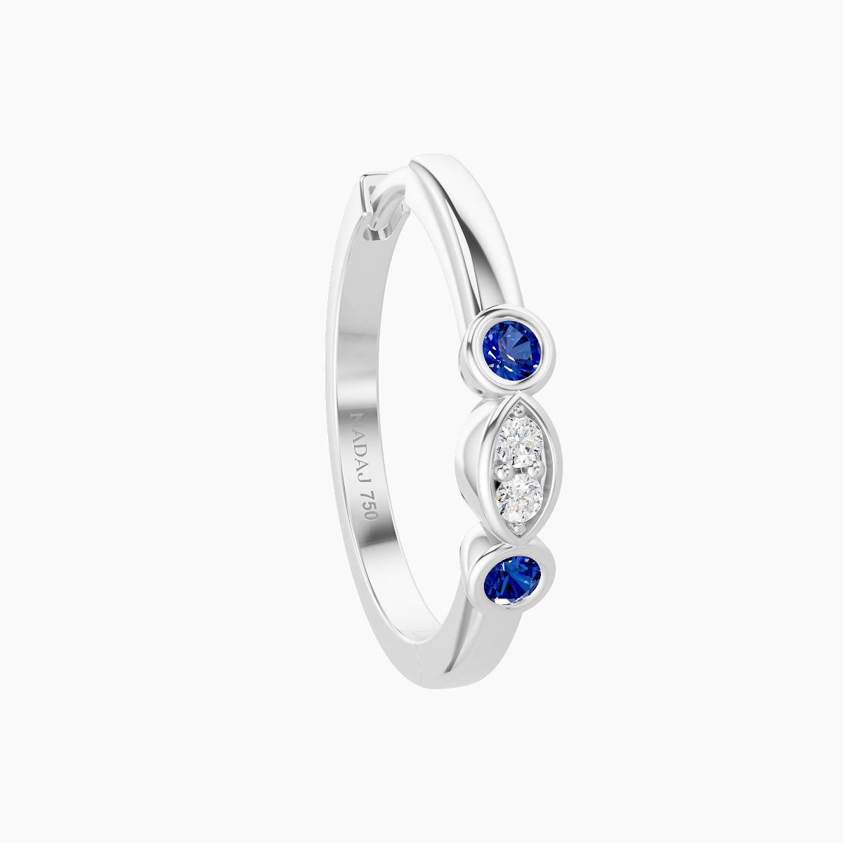Epona | 18k White Gold 11 mm Sapphire & Diamond Hoop Piercing