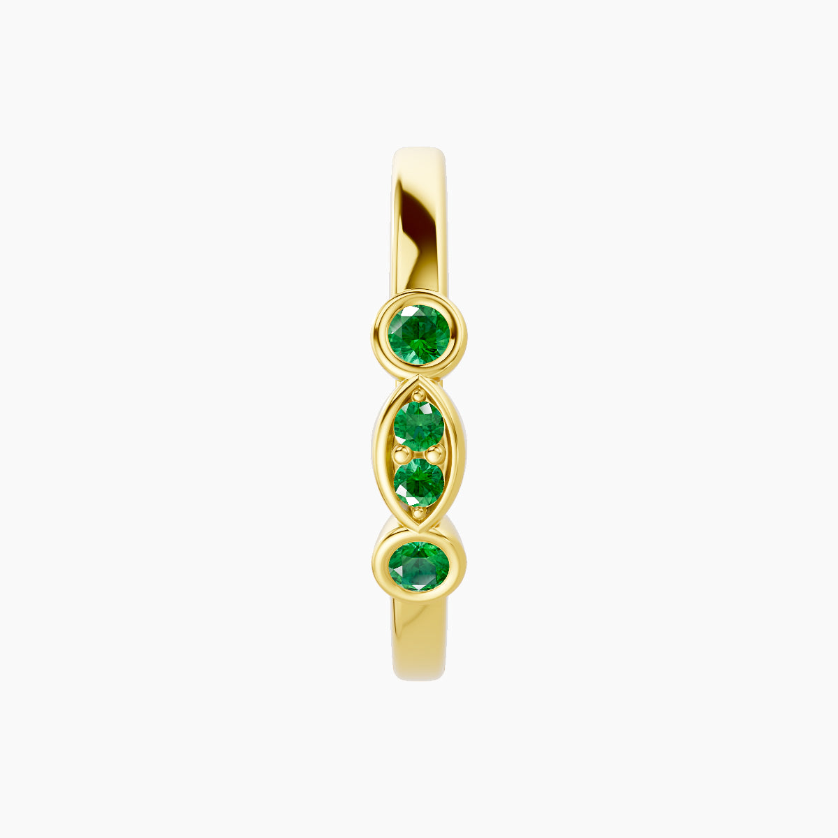 Epona | 18k Yellow Gold 11 mm Emerald Hoop Piercing