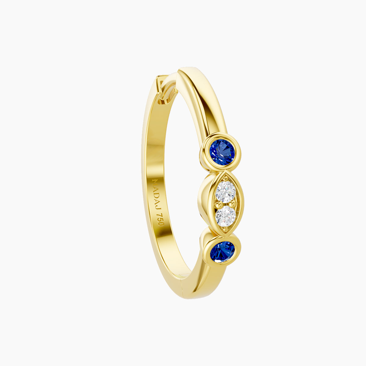 Epona | 18k Yellow Gold 11 mm Sapphire & Diamond Hoop Piercing