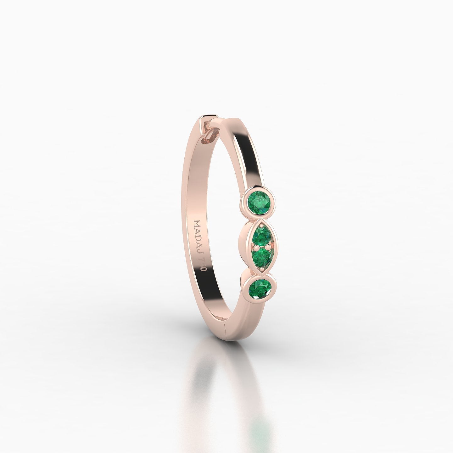 Epona | 18k Rose Gold 11 mm Emerald Hoop Piercing