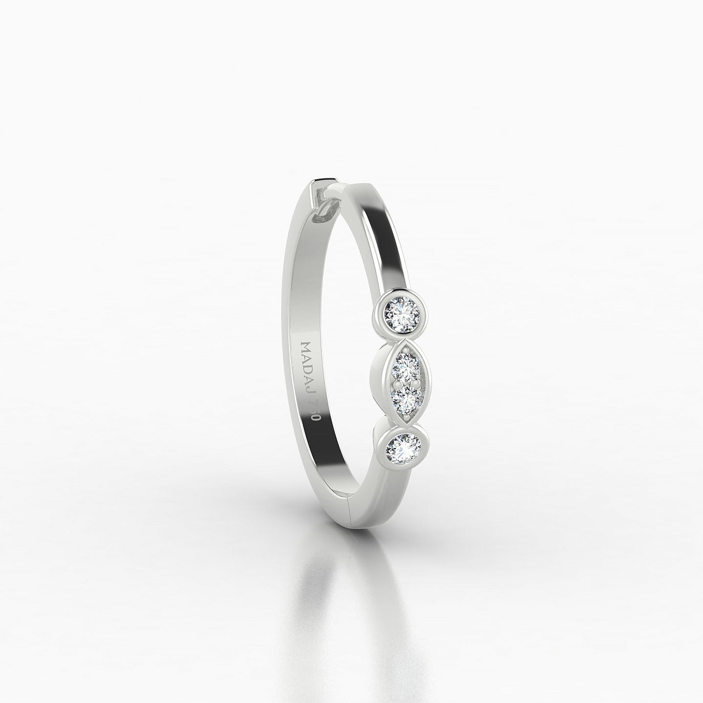 Epona | 18k White Gold 11 mm Diamond Hoop Piercing