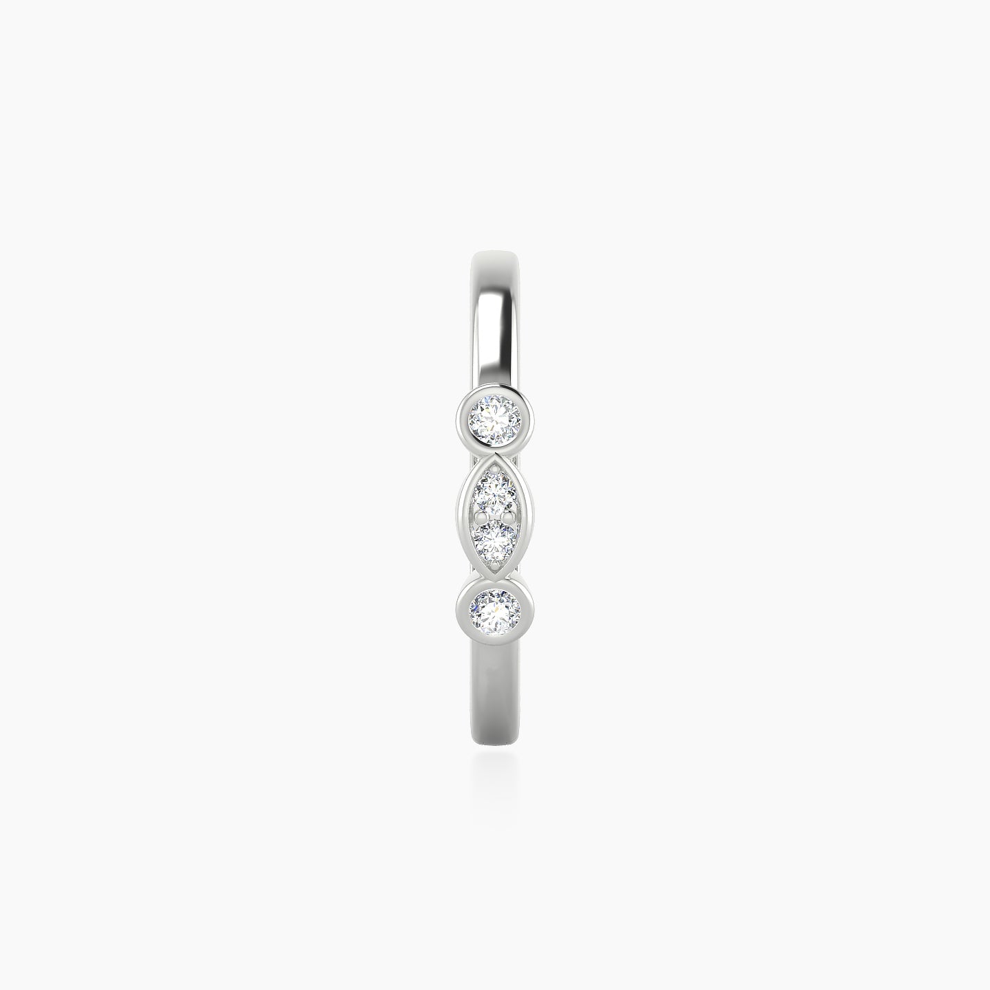 Epona | 18k White Gold 11 mm Diamond Hoop Piercing