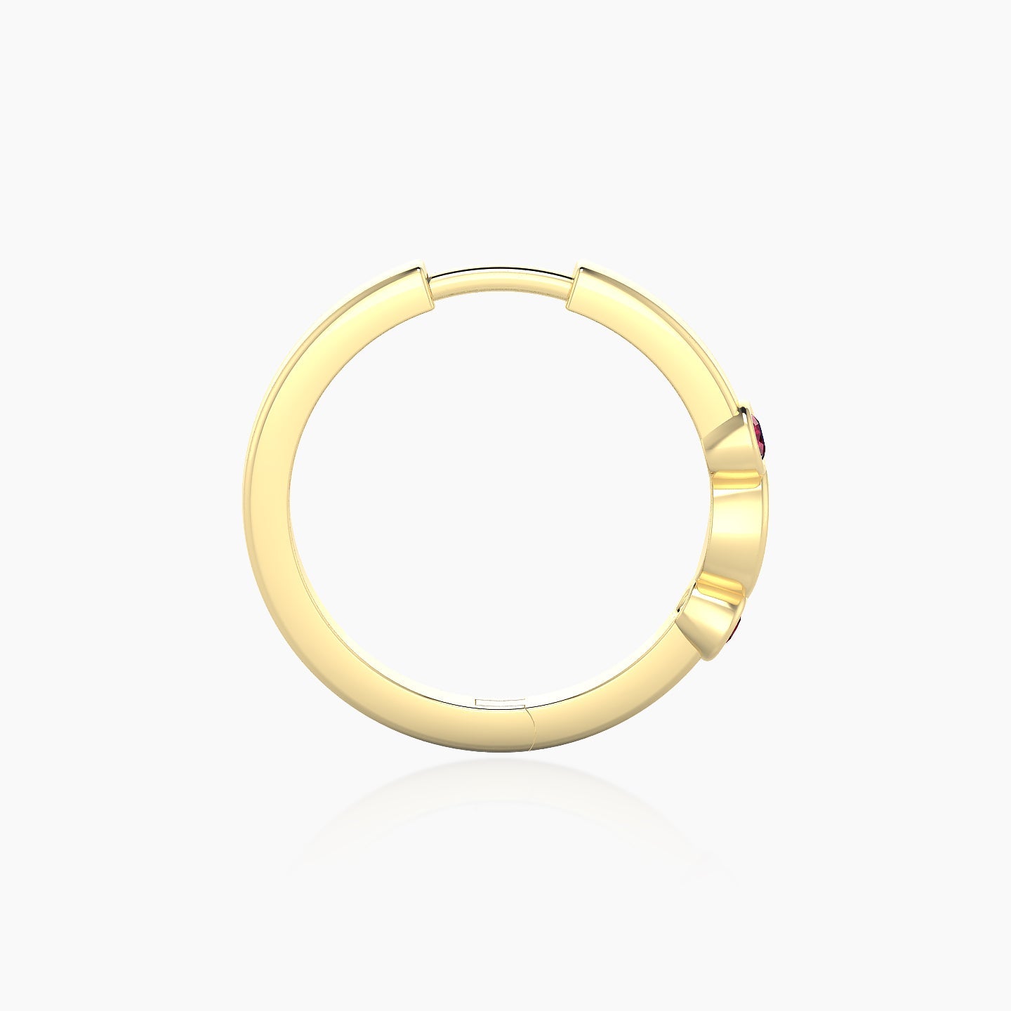 Epona | 18k Yellow Gold 11 mm Ruby & Diamond Hoop Piercing