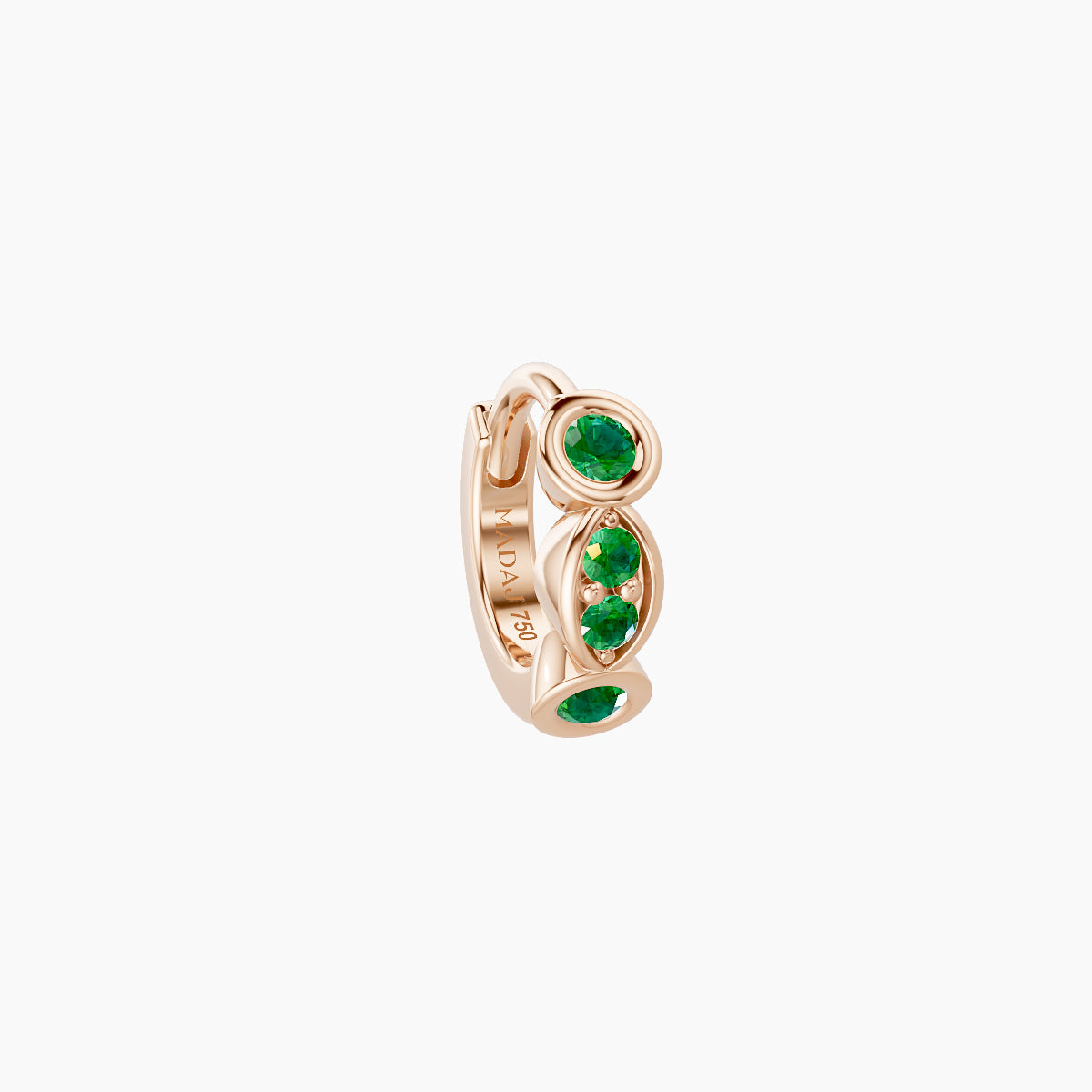 Epona | 18k Rose Gold 5 mm Emerald Hoop Piercing