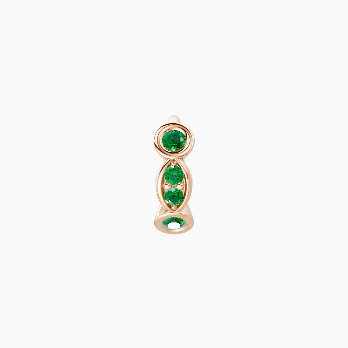 Epona | 18k Rose Gold 5 mm Emerald Hoop Piercing