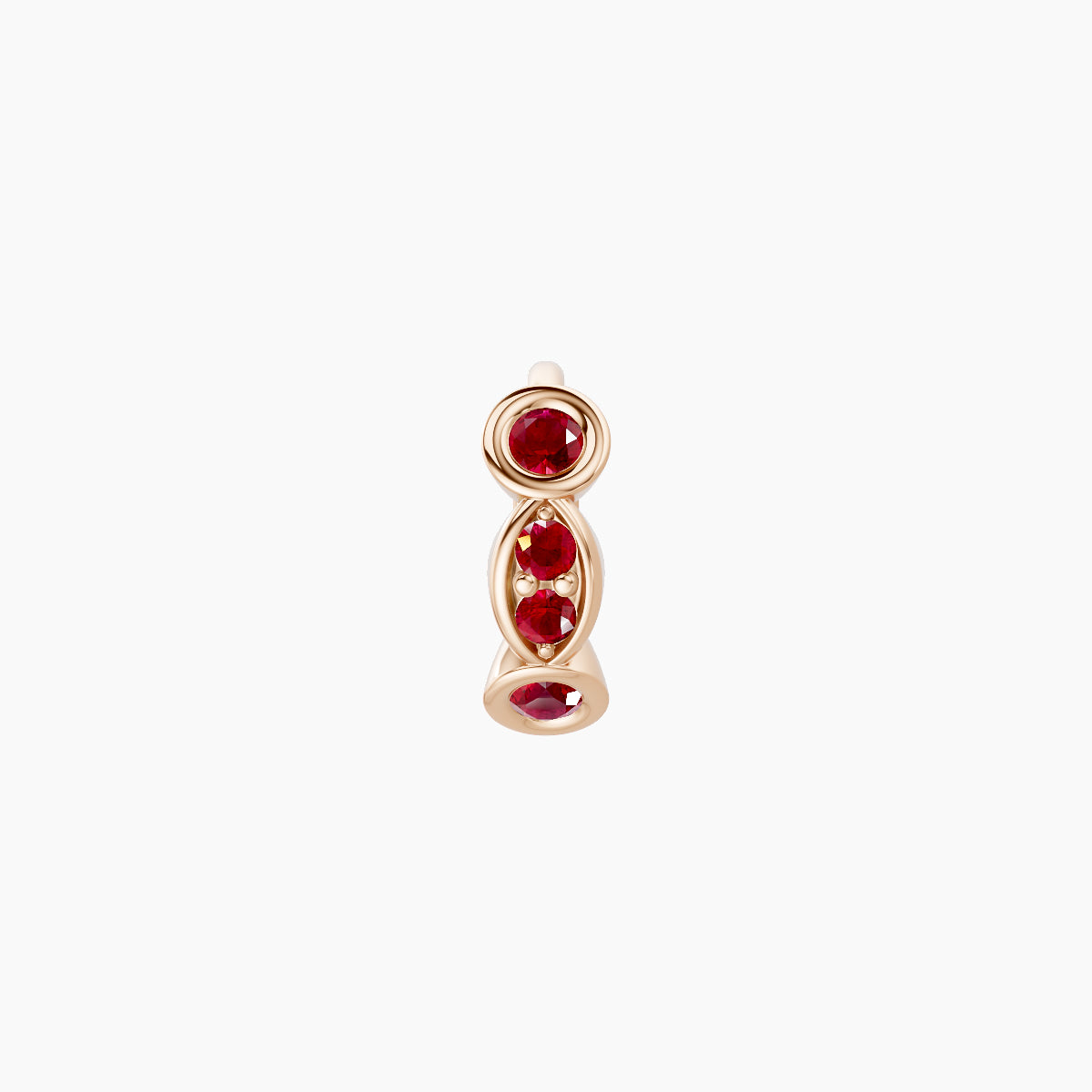 Epona | 18k Rose Gold 5 mm Ruby Hoop Piercing