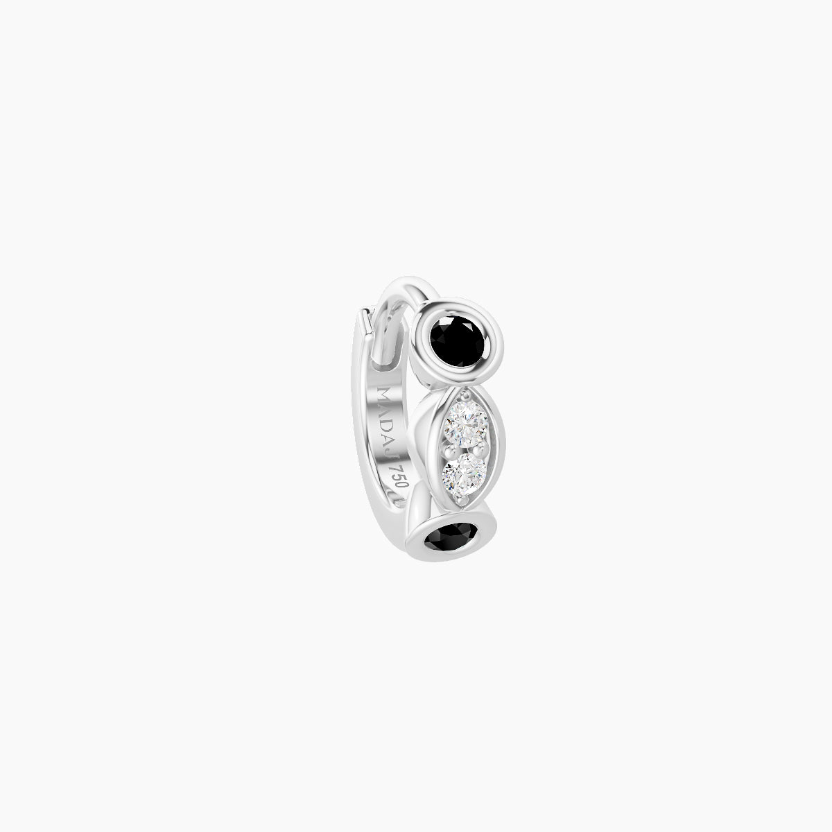 Epona | 18k White Gold 5 mm Black Diamond & Diamond Hoop Piercing