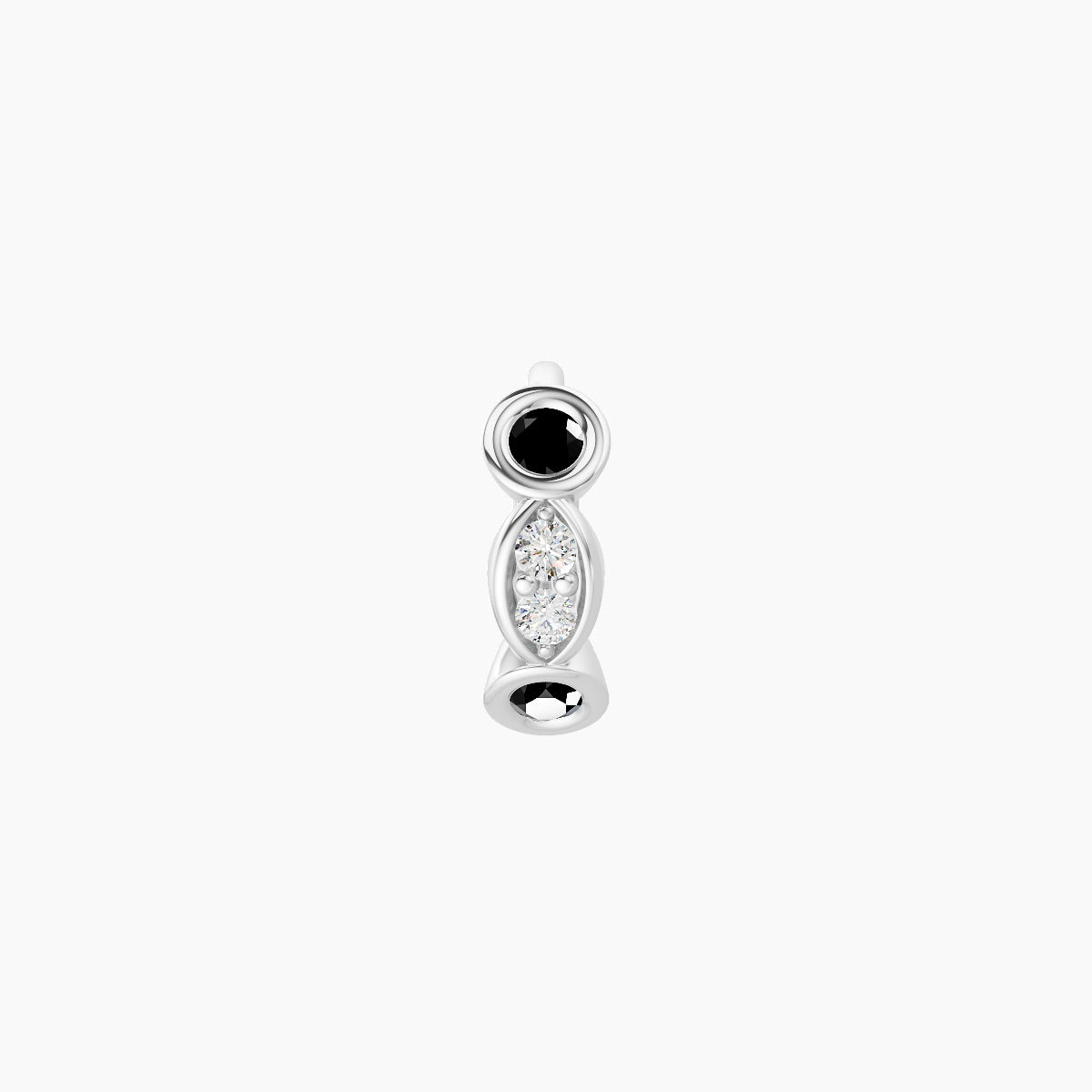 Epona | 18k White Gold 5 mm Black Diamond & Diamond Hoop Piercing