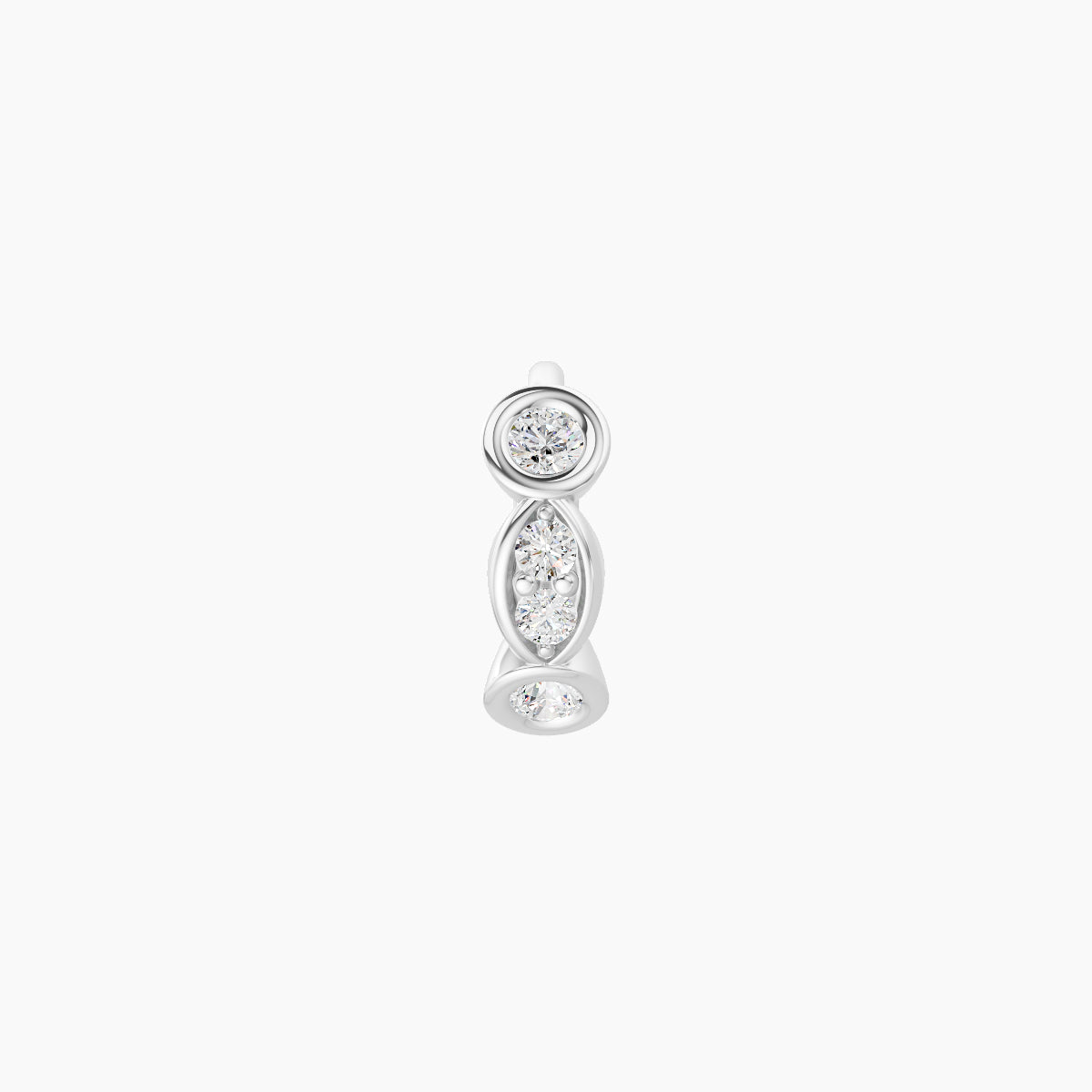 Epona | 18k White Gold 5 mm Diamond Hoop Piercing