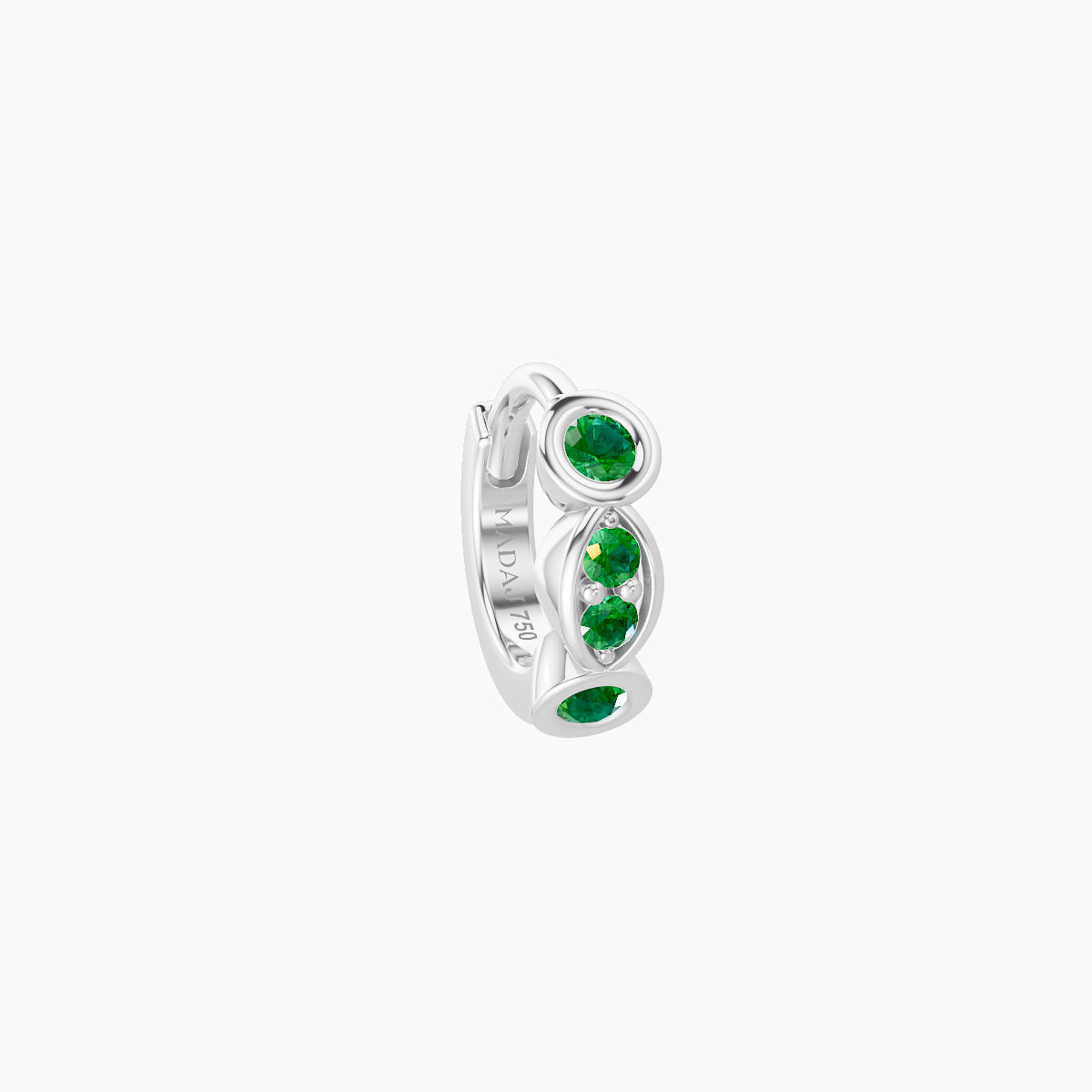 Epona | 18k White Gold 5 mm Emerald Hoop Piercing