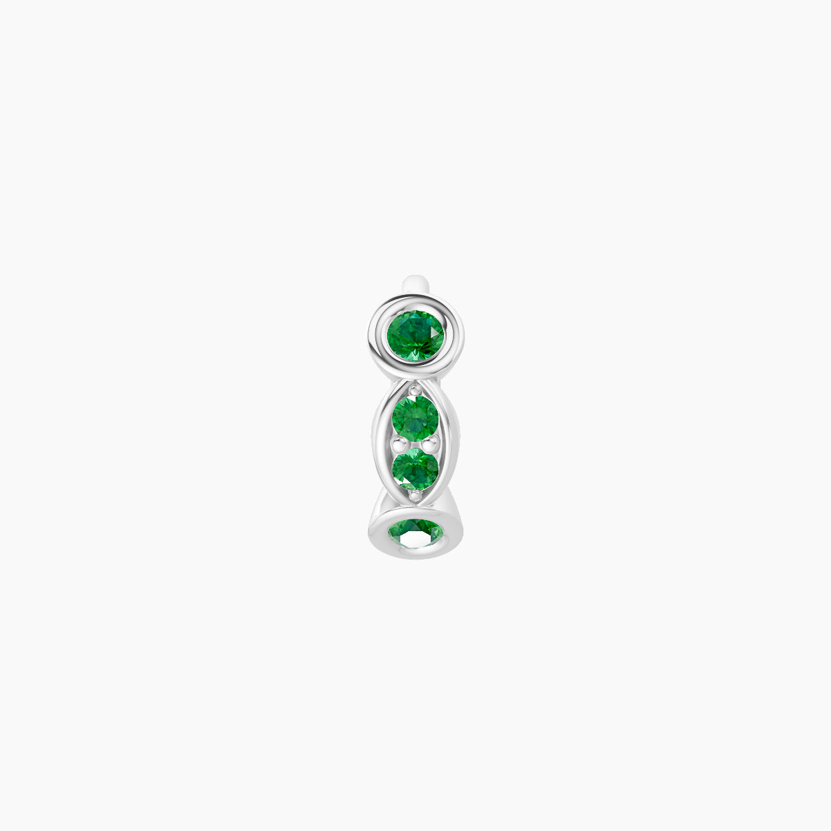 Epona | 18k White Gold 5 mm Emerald Hoop Piercing
