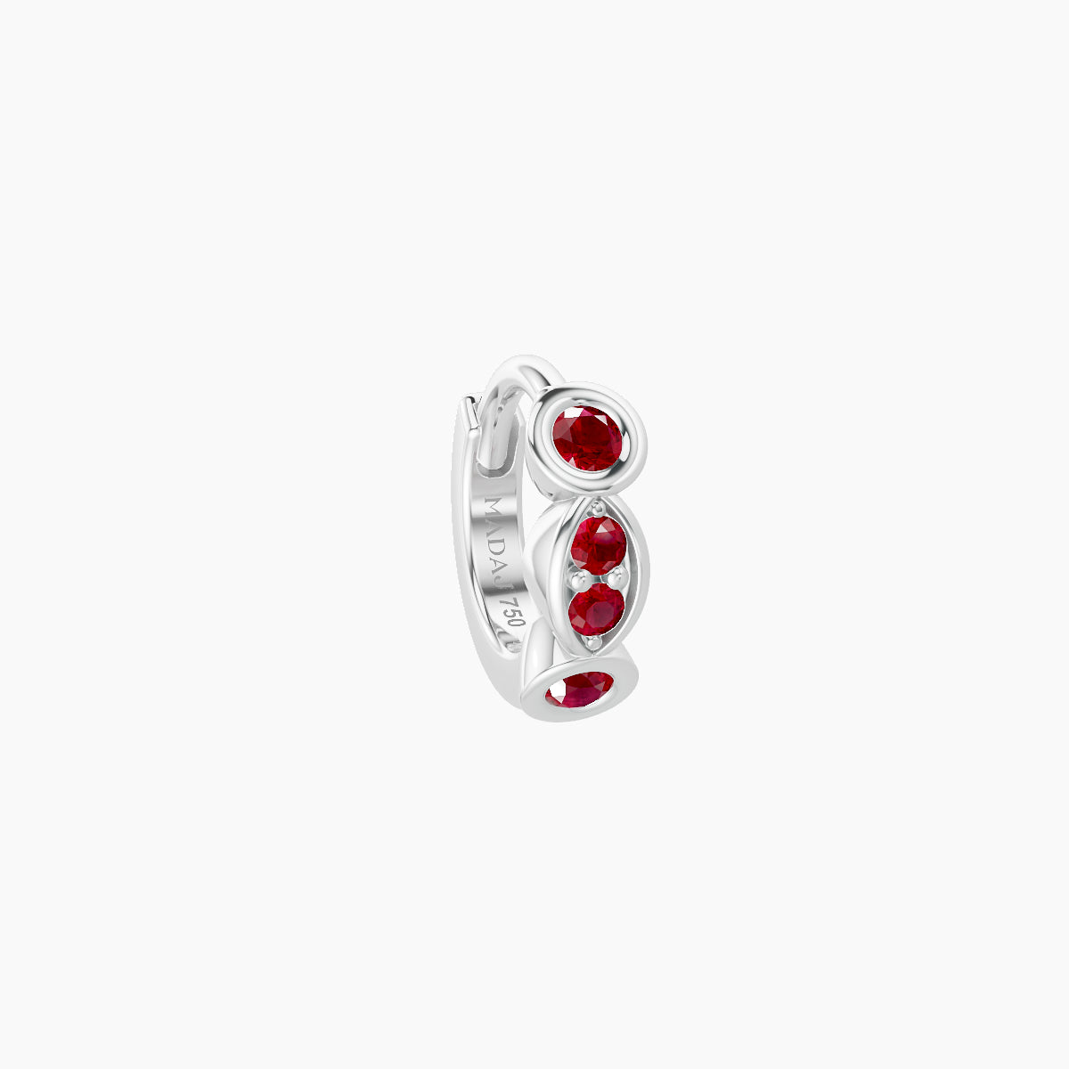 Epona | 18k White Gold 5 mm Ruby Hoop Piercing